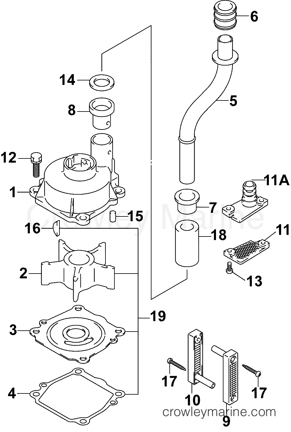 2005 Outboard 90 - J90PL4SOR, - WATER PUMP