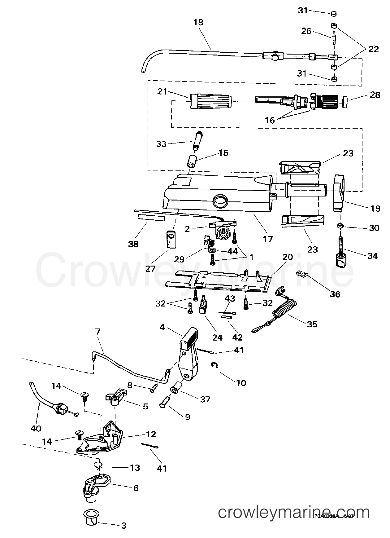 1998 Outboard 8 - E8SRLECA - STEERING HANDLE