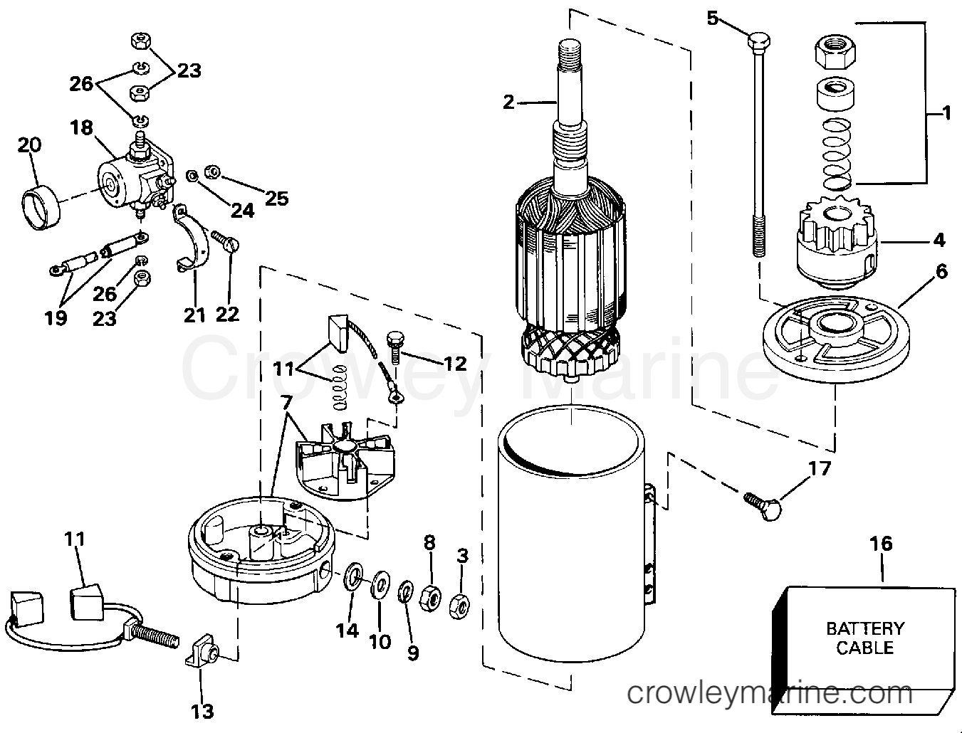 1992 Outboard 88 - E88MSLENB - ELECTRIC STARTER & SOLENOID