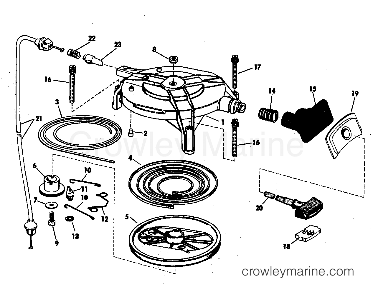 1981 Outboard 25 - J25RSA - REWIND STARTER