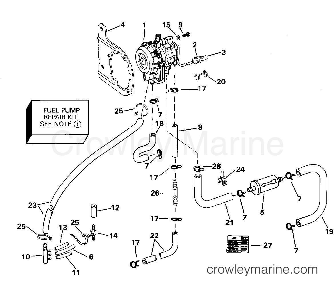 1995 Outboard 50 - J50DTLEOS - FUEL PUMP
