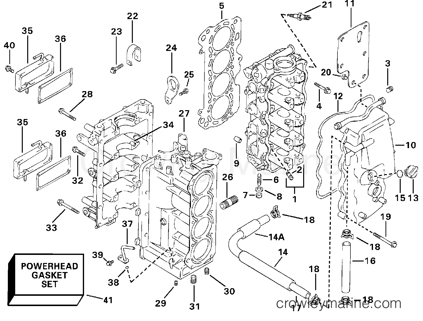 2000 Outboard 70 - E70 - CYLINDER & CRANKCASE
