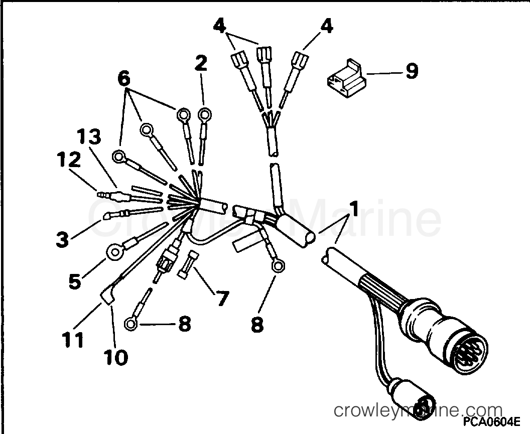 1995 Rigging OMC Stern Drive - All Models - INSTRUMENT AND TRIM CABLE