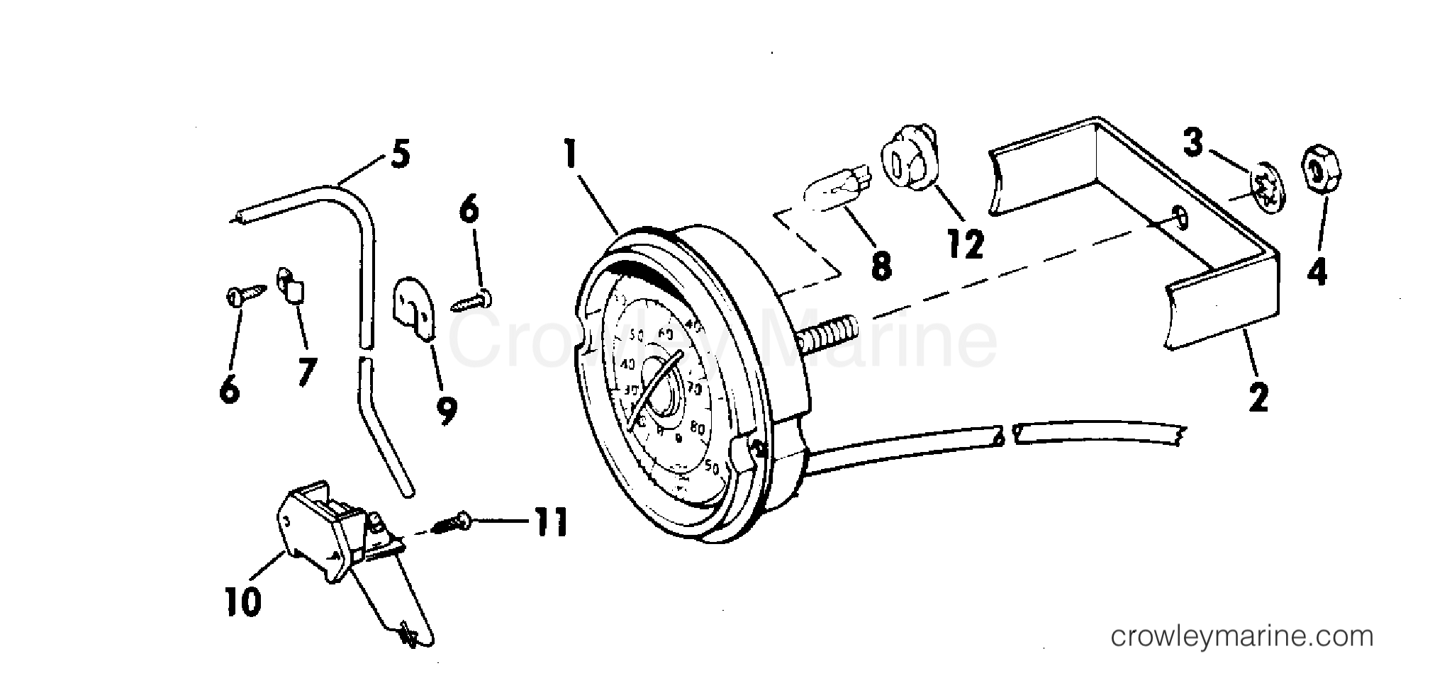 1976 Rigging Accessories - Instruments - SPEEDOMETER KIT-FLUSH MOUNT