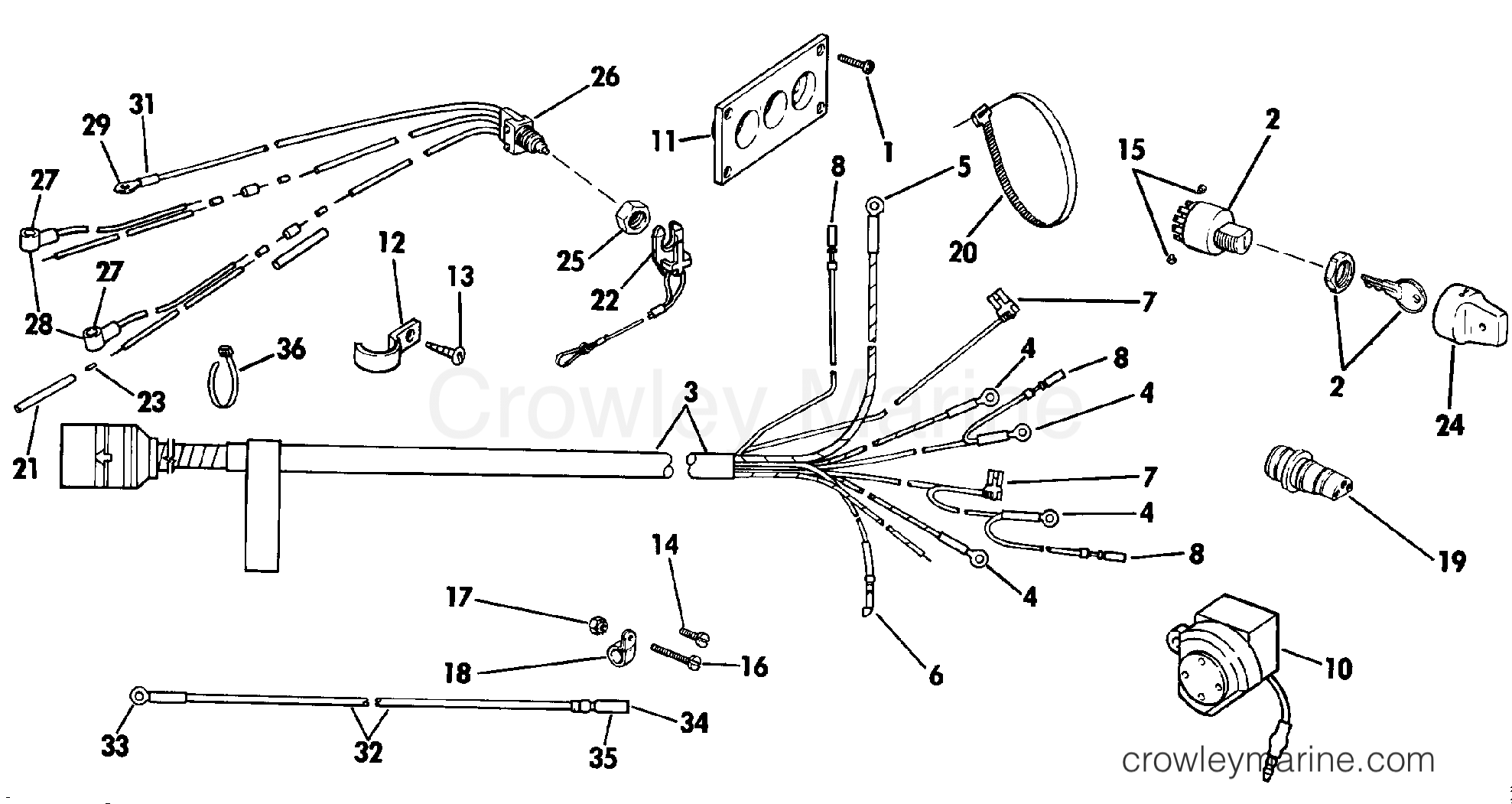 WIRING KIT - DUAL ENGINE 140 - 300 COUNTER ROTATING MODELS - 1989