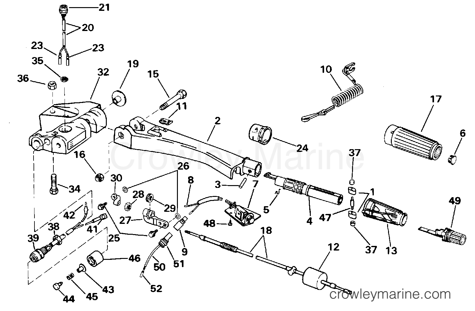1996 Outboard 50 - J50TTLEDC - STEERING HANDLE