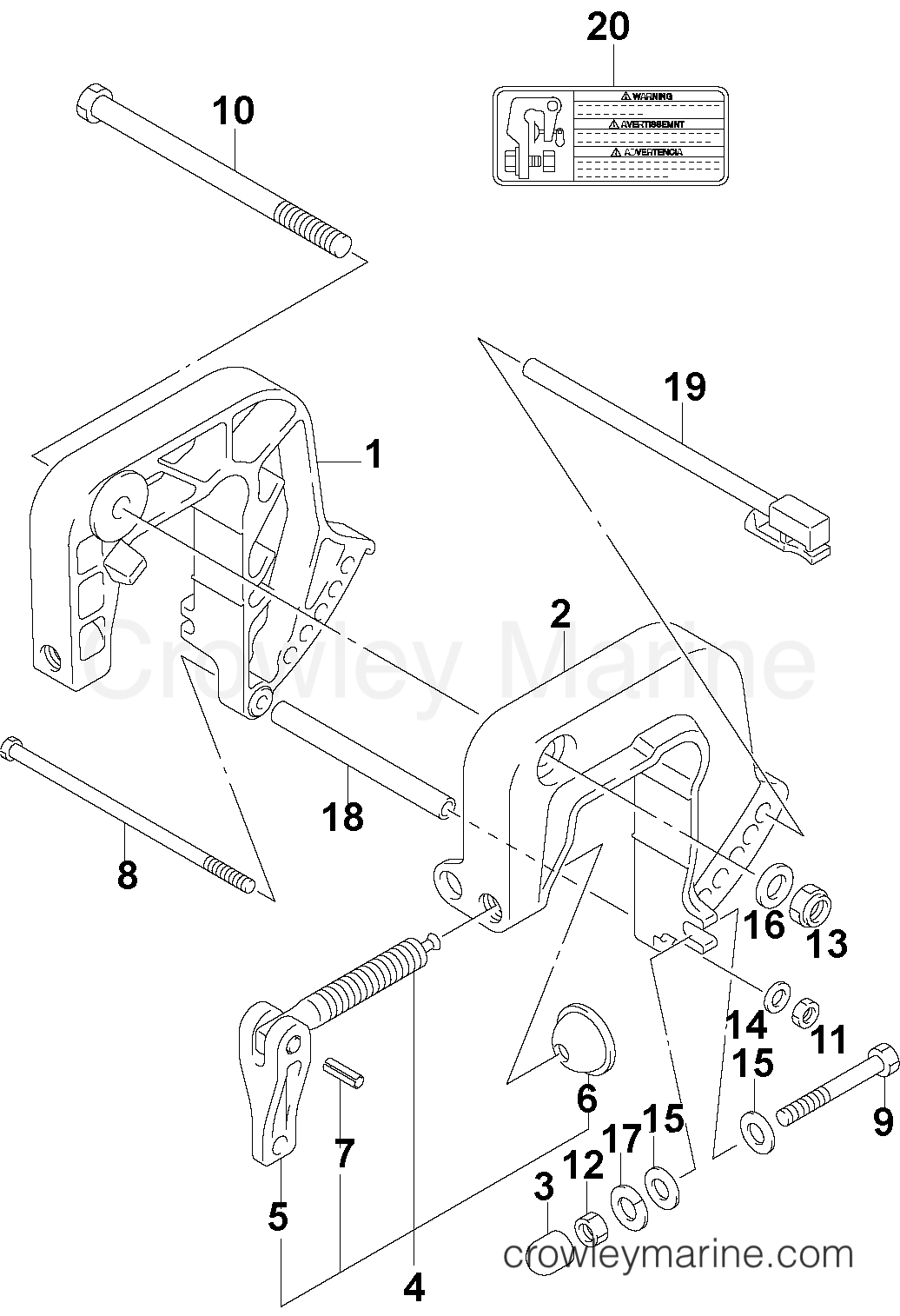 2004 Outboard 4 - J4R4SRC - STERN BRACKET