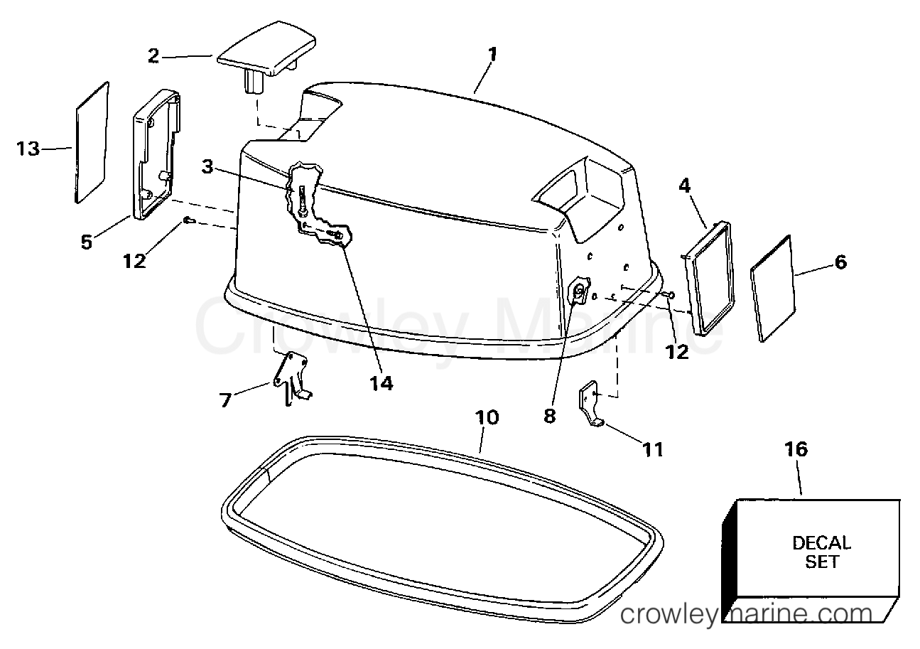 1998 Outboard 25 - SJ25RPP - ENGINE COVER