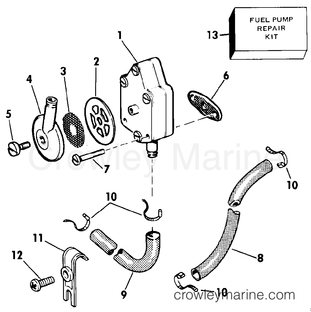 1984 Outboard 60 - E60ELCRE - FUEL PUMP AND FILTER