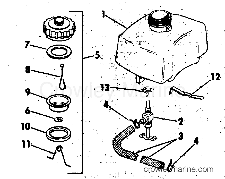 FUEL TANK 1976 Johnson Outboards 2 2R76S Crowley Marine