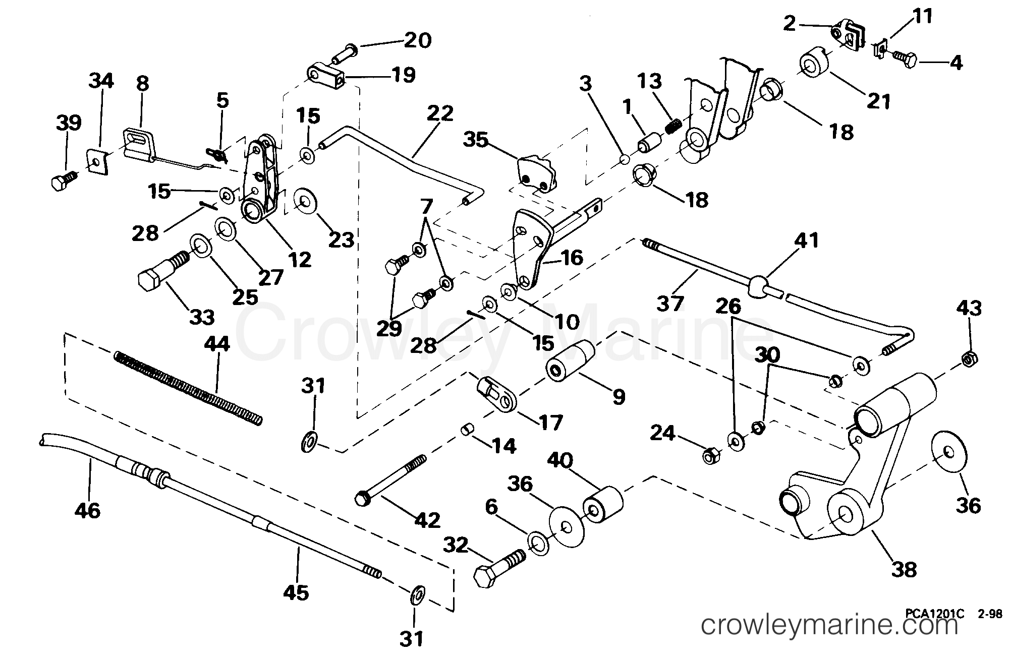 SHIFT LINKAGE 1998 Evinrude Outboards 28 E40JRECA Crowley Marine