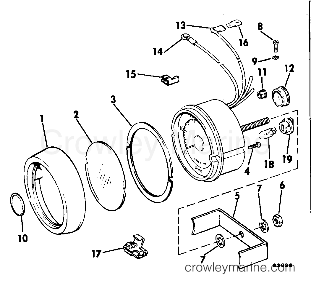 1983 Rigging Accessories - Instruments - TACHOMETER KIT - SUN SHIELD 70 - 235