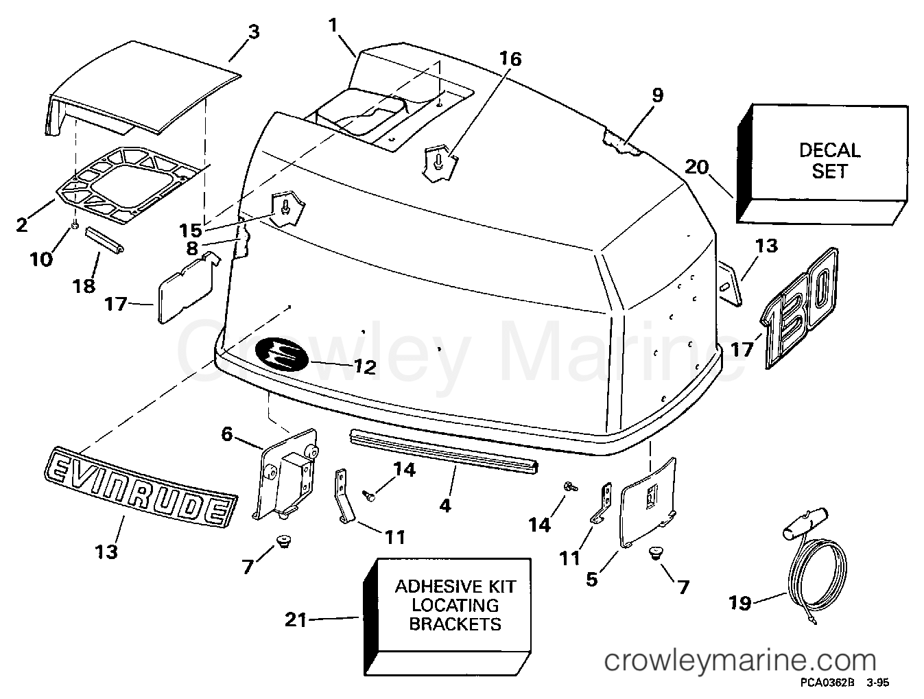 1996 Evinrude Outboards 130 - BE130TLEDM ENGINE COVER - EVINRUDE section