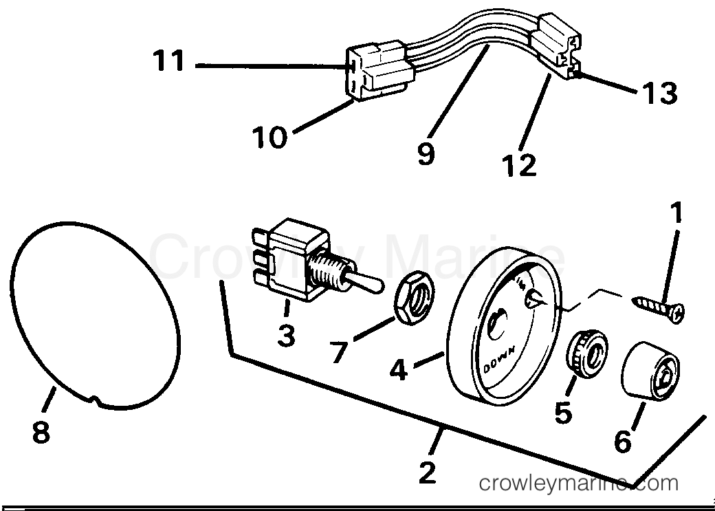 1987 Rigging OMC Stern Drive - All Models - TRIM/TILT SWITCH CONVERSION KIT