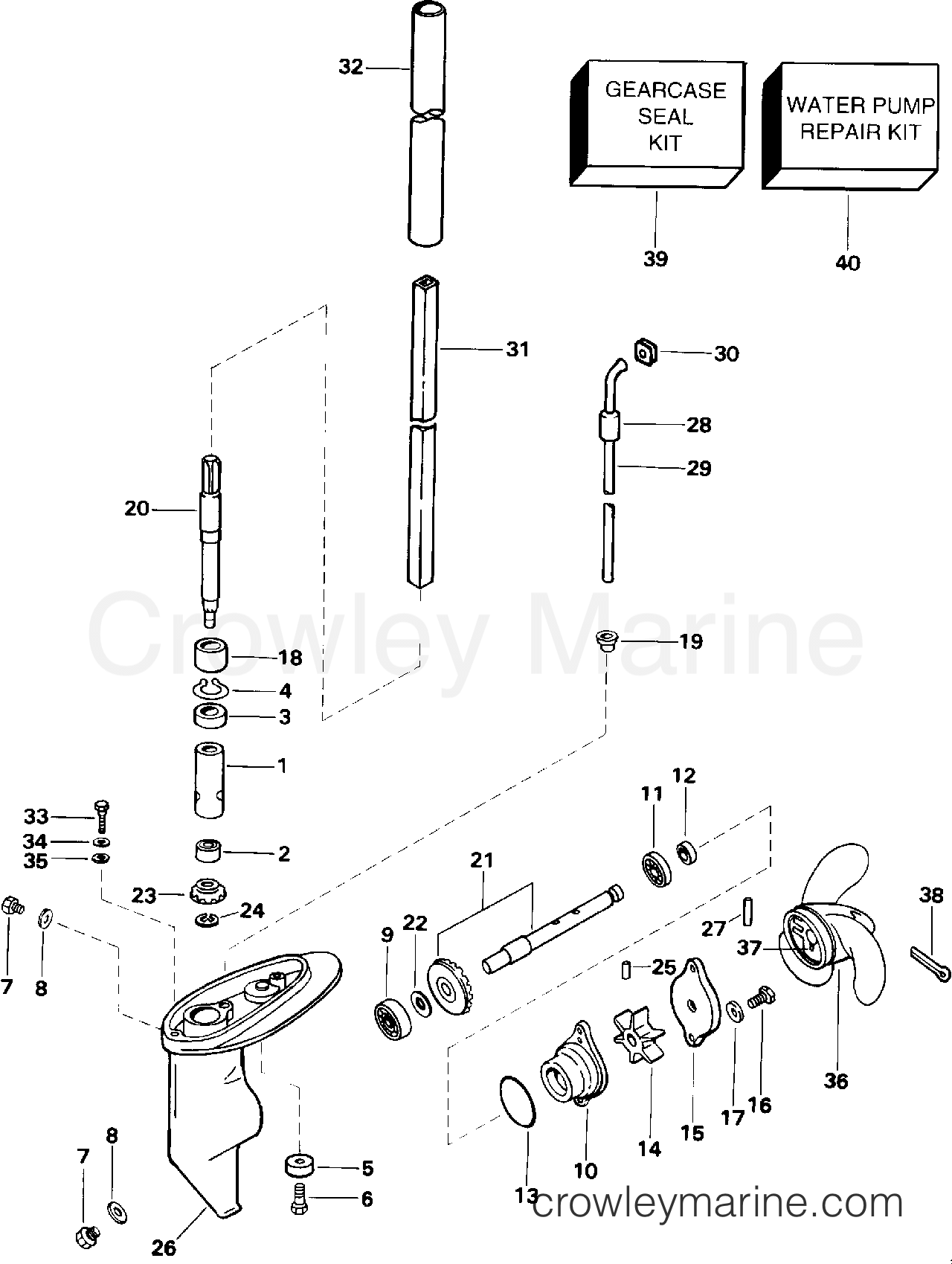 1993 Outboard 2 - HJ2DRETC - GEARCASE