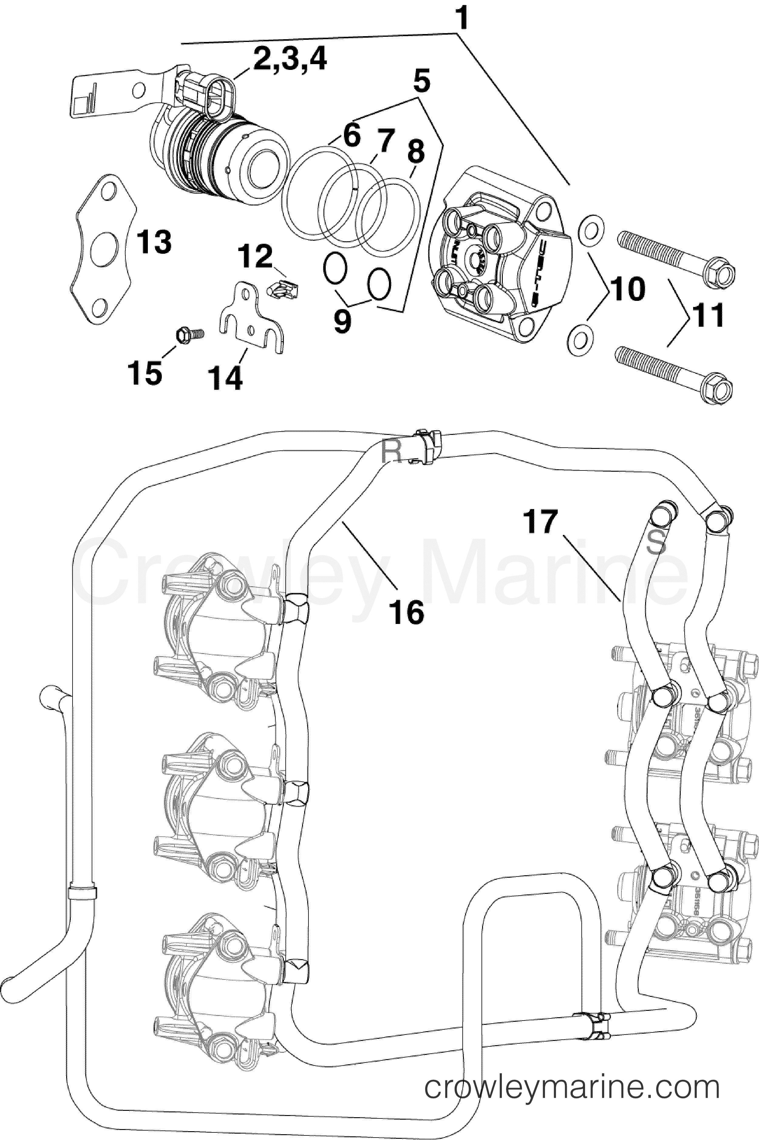 2012 Outboard 200 - 3.3L - E200HSLINF - FUEL INJECTOR & RAILS