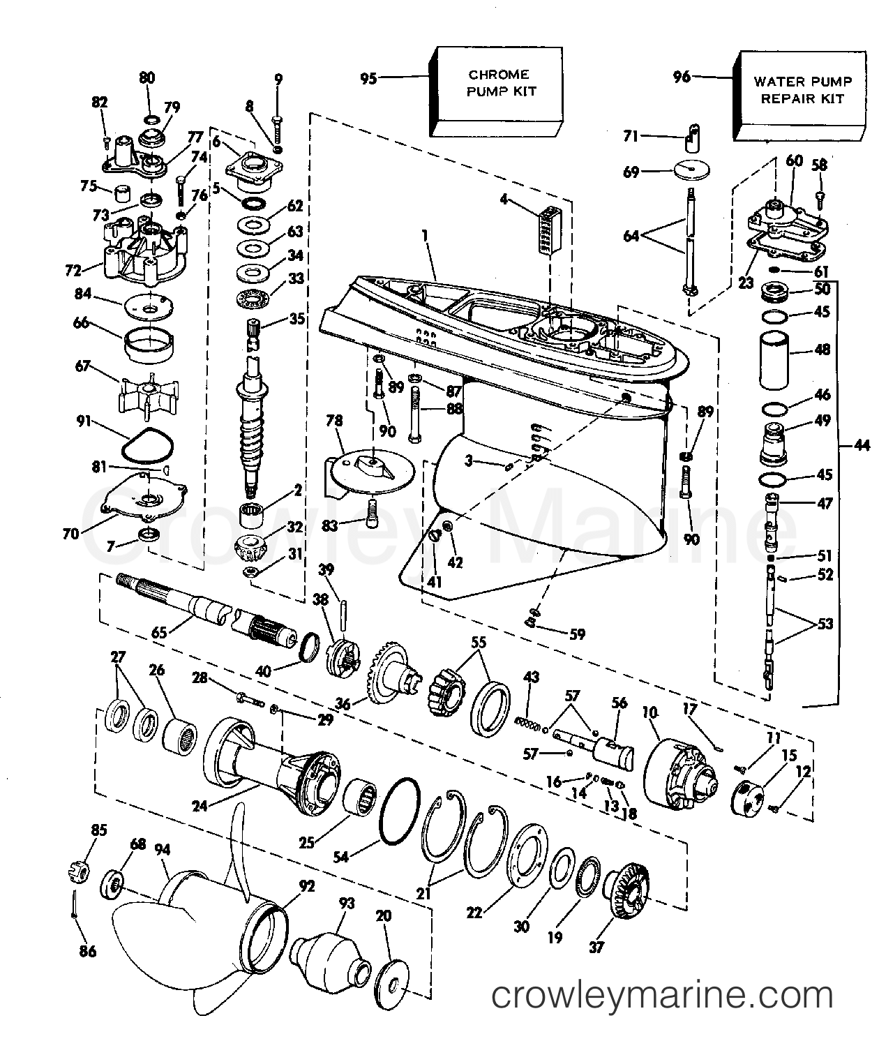 1977 Outboard 200 - 200740C - GEARCASE