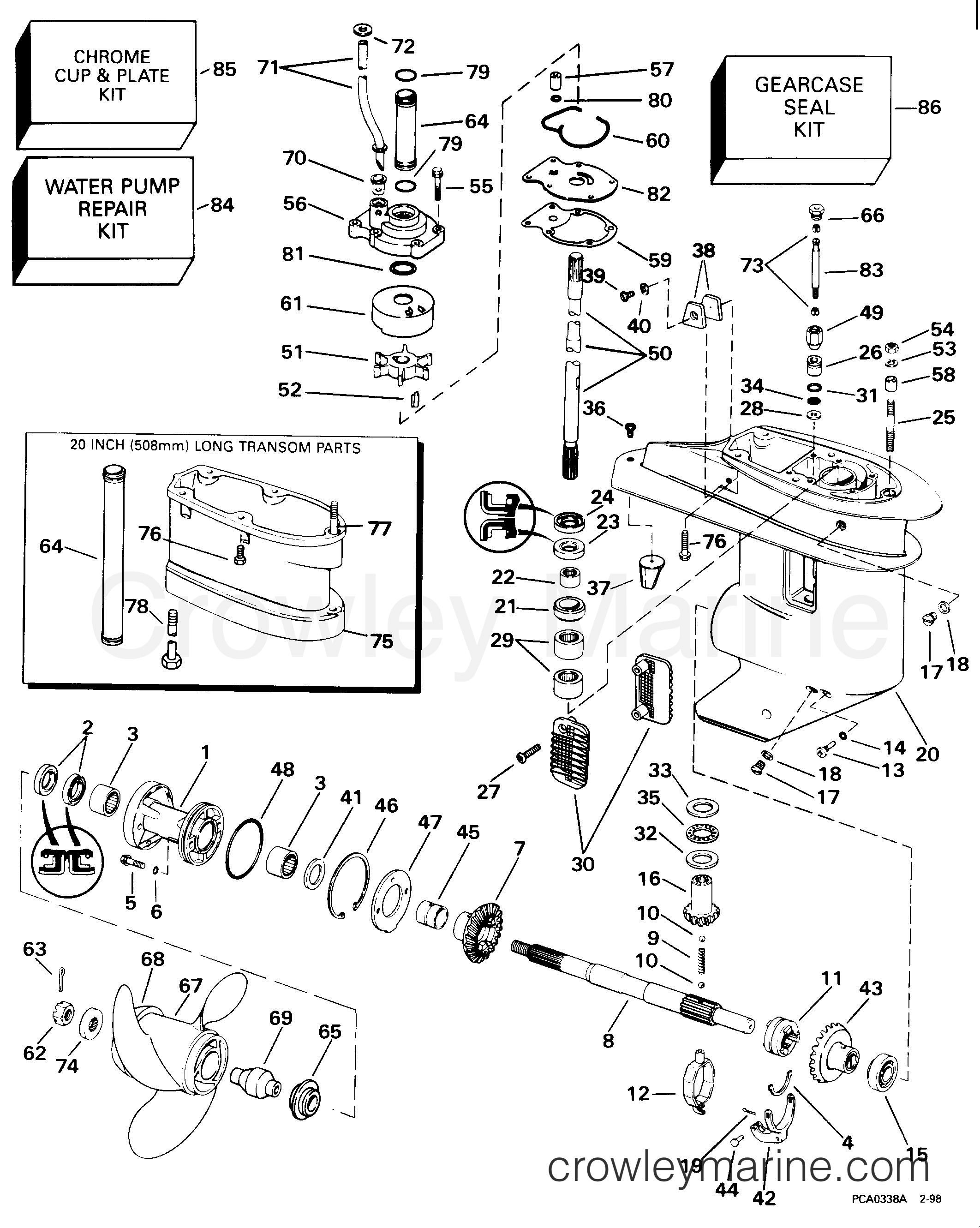 1998 Evinrude Outboards 20 - BE20SEECB GEARCASE section