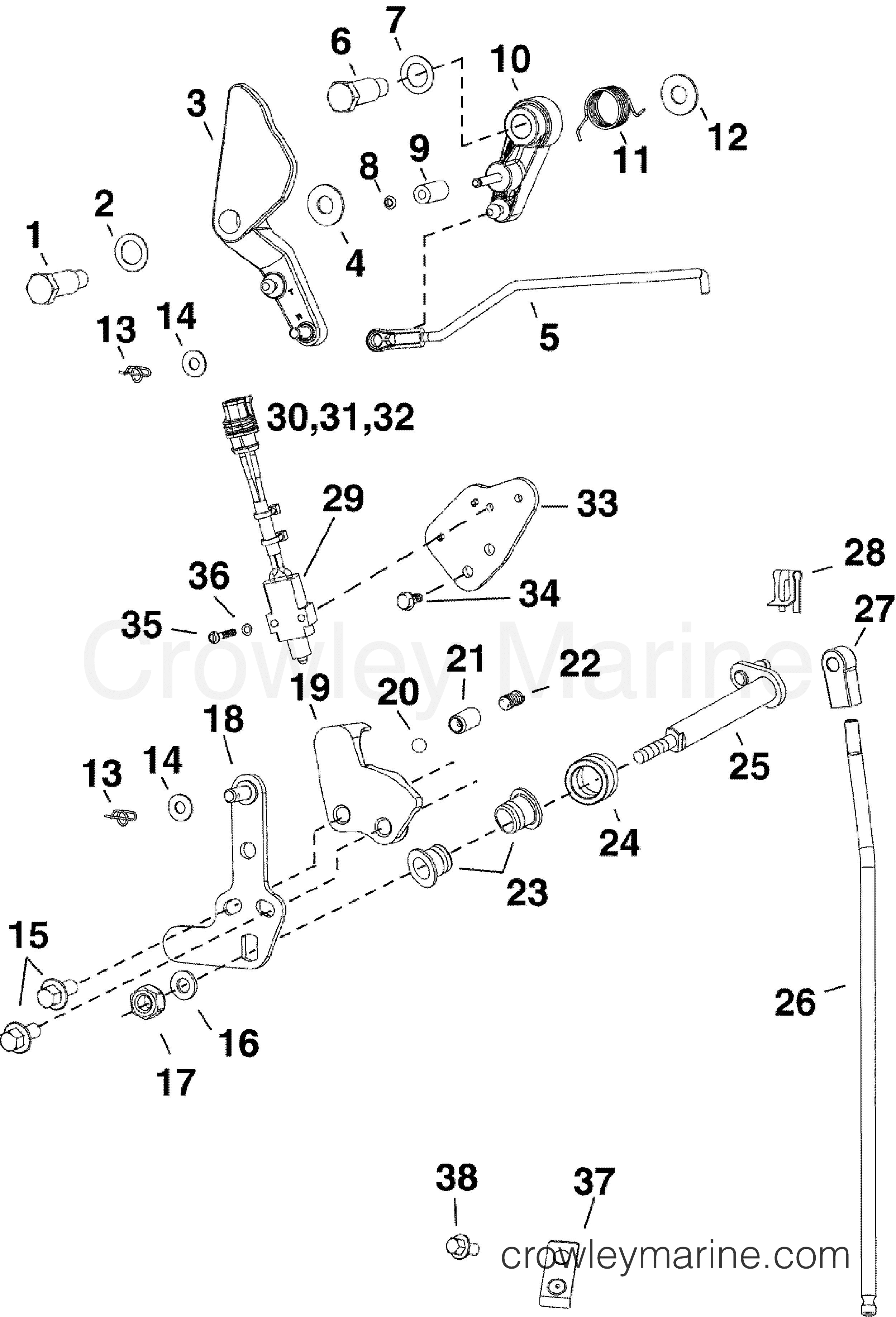 AB Outboard 25 - E25DPLABA - THROTTLE & SHIFT LINKAGE