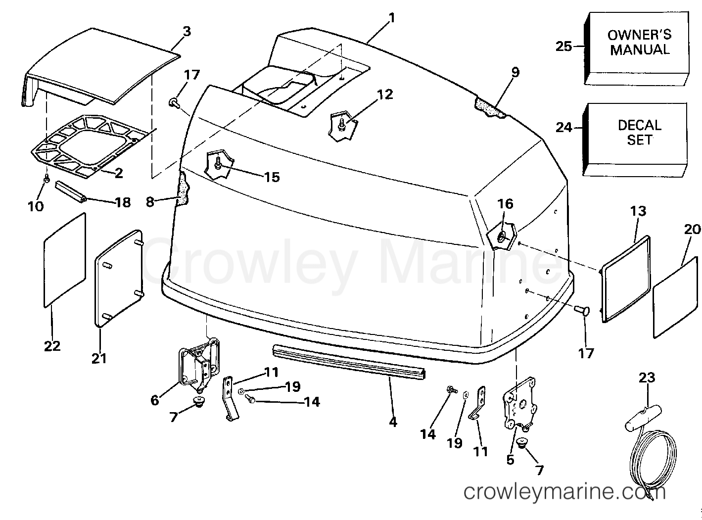 1990 Outboard 140 - J140CXESR - ENGINE COVER - JOHNSON