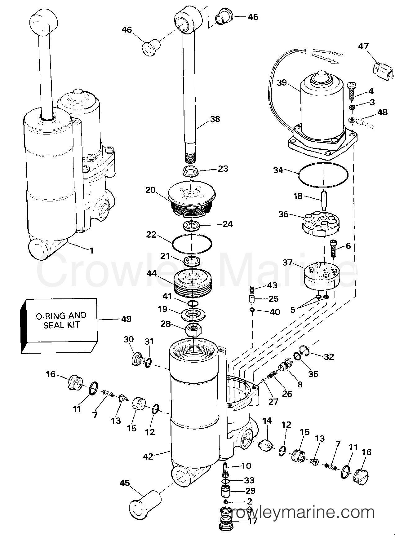 1990 Johnson Outboards 40 - TJ40ELESF POWER TILT & TRIM section