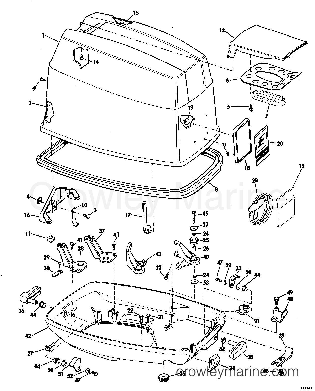 1983 Outboard 75 - J75ECTE - ENGINE COVER -EVINRUDE