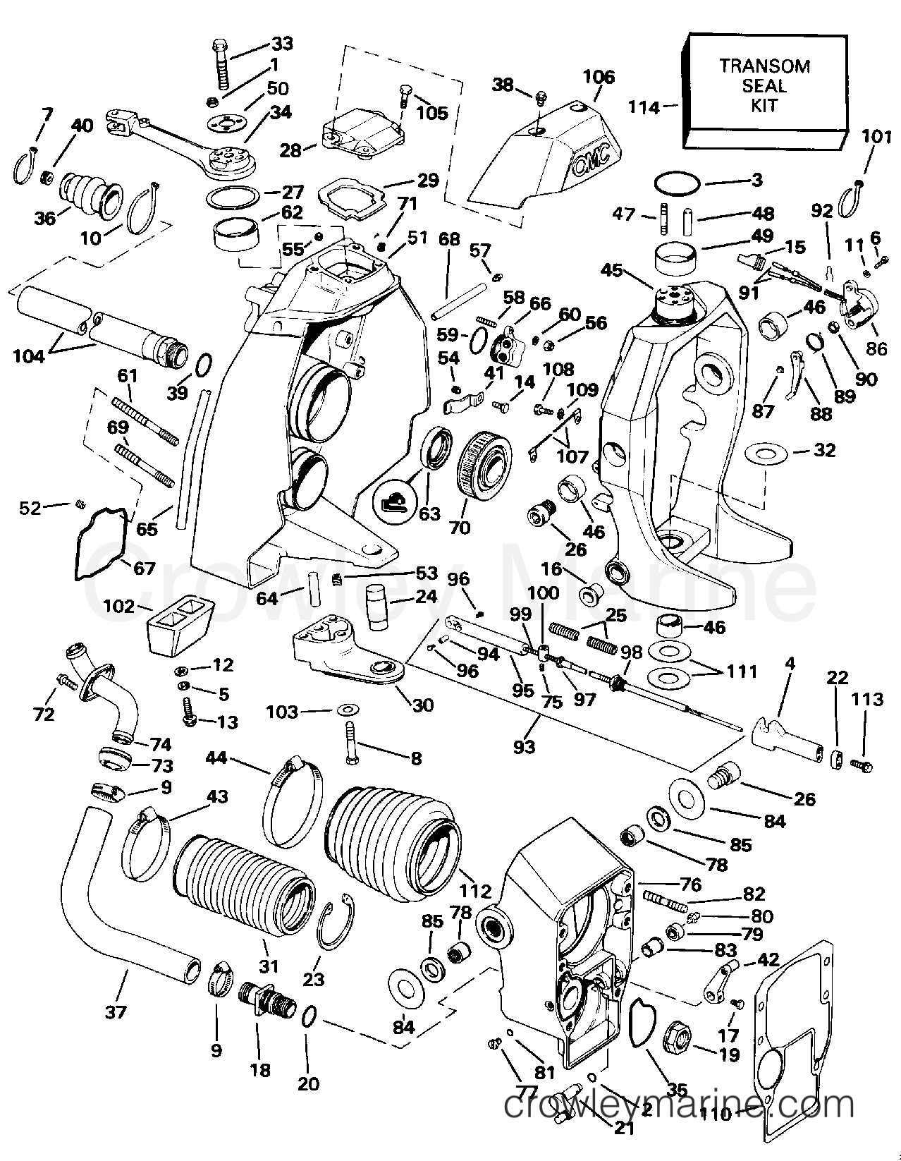1993 Stern Drive 5 - 502BPRJVB - TRANSOM MOUNT