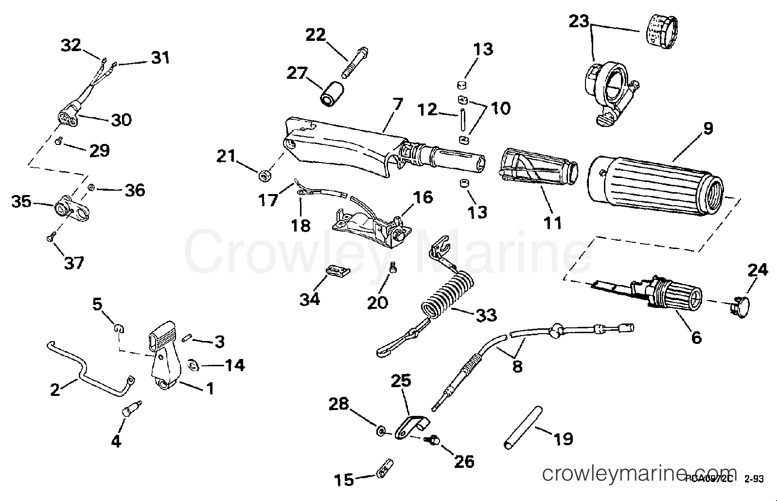 1997 Outboard 9.9 - J10EEUS - STEERING & SHIFT HANDLE