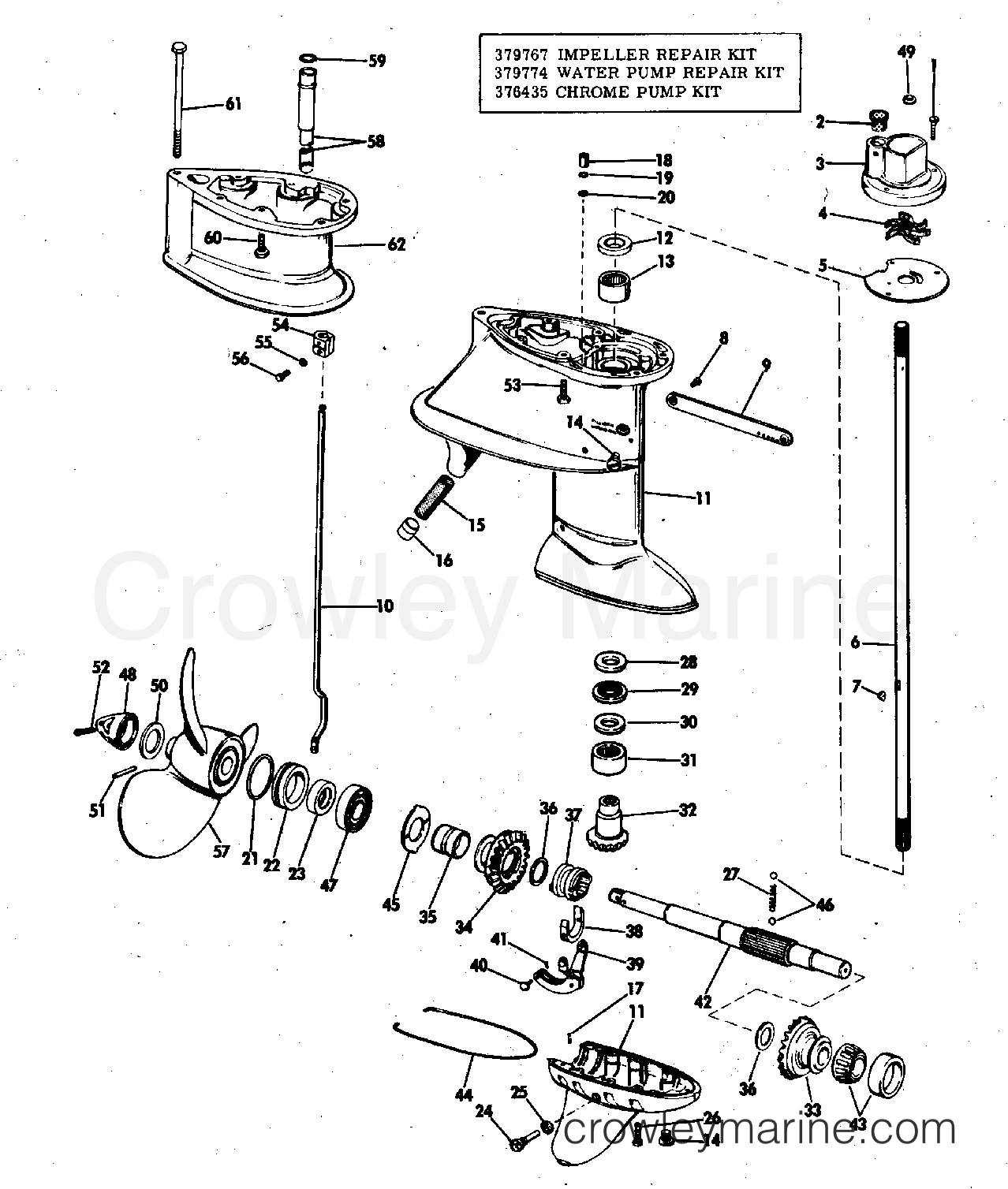 1973 Outboard 40 - 40RL73D - GEARCASE