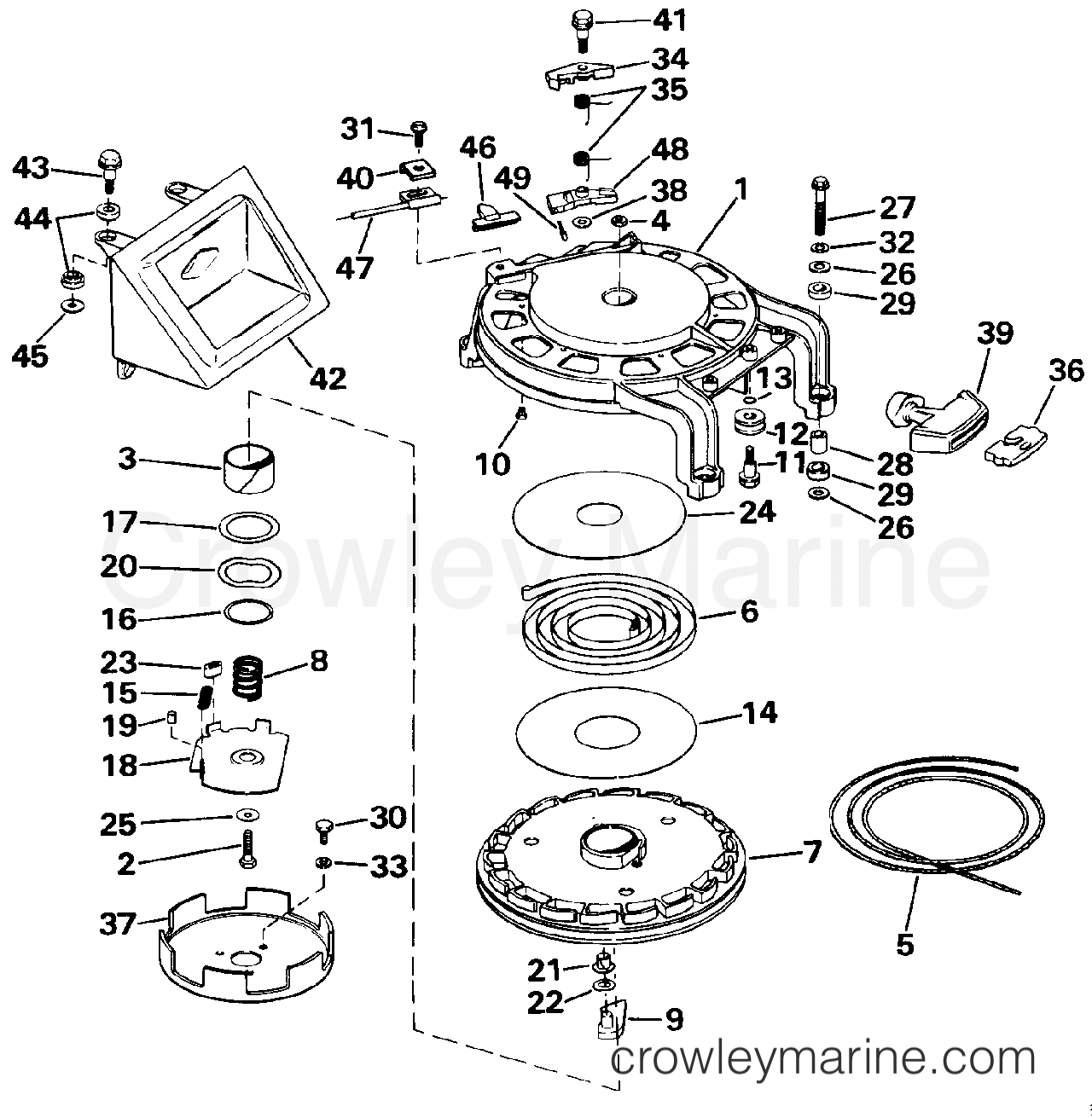 1991 Outboard 40 - J40TLEIA - REWIND STARTER