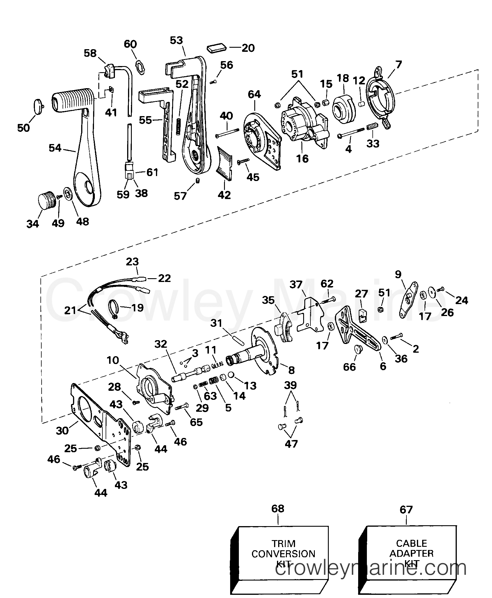 2000 Rigging Accessories - Remote Controls - REMOTE CONTROL ASSEMBLY - CONCEALED SIDE MOUNT