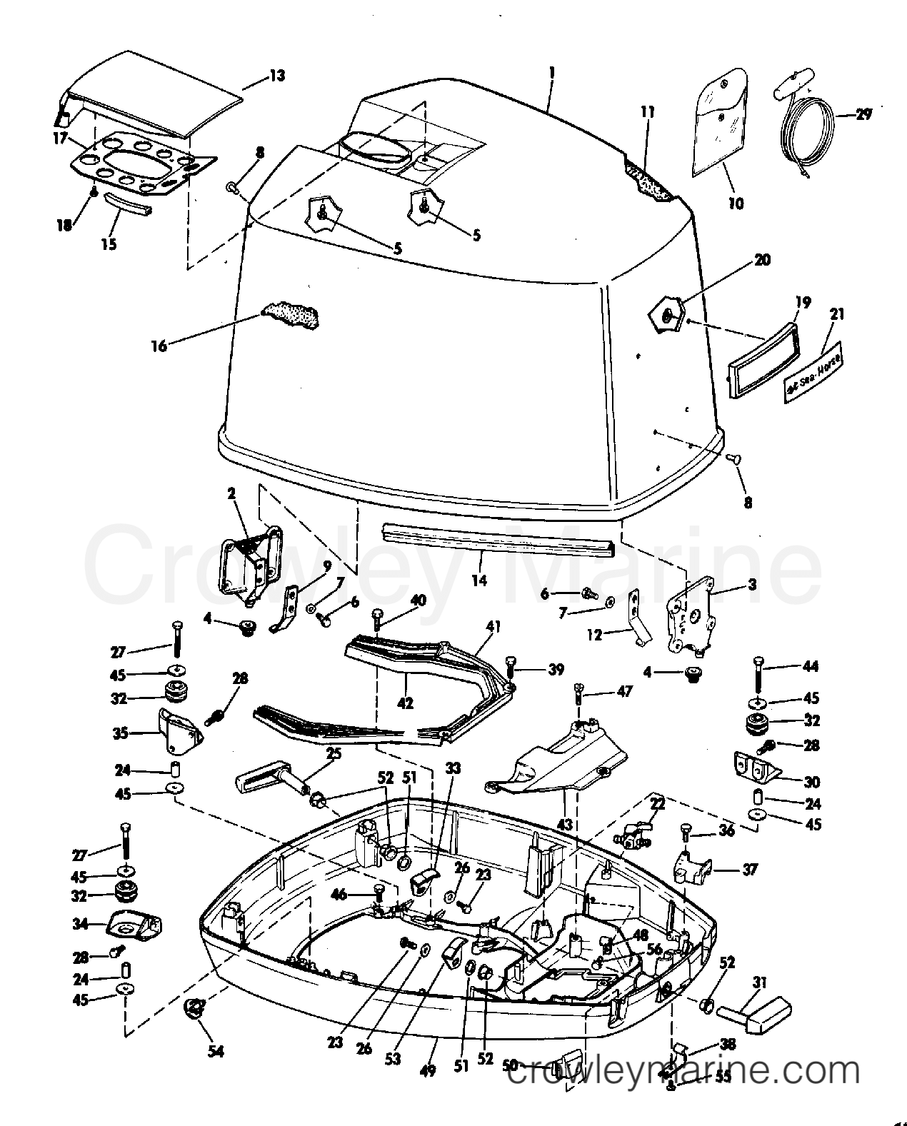 1983 Evinrude Outboards 200 - E200TRXCTD - MOTOR COVER-JOHNSON