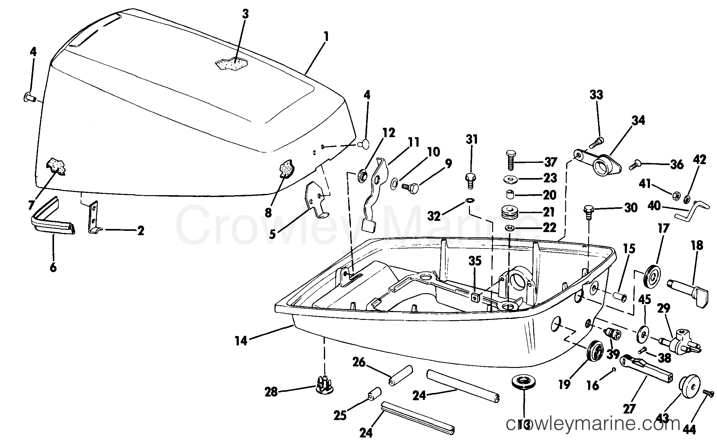 1985 Evinrude Outboards 6 - E6RCOB ENGINE COVER - JOHNSON section
