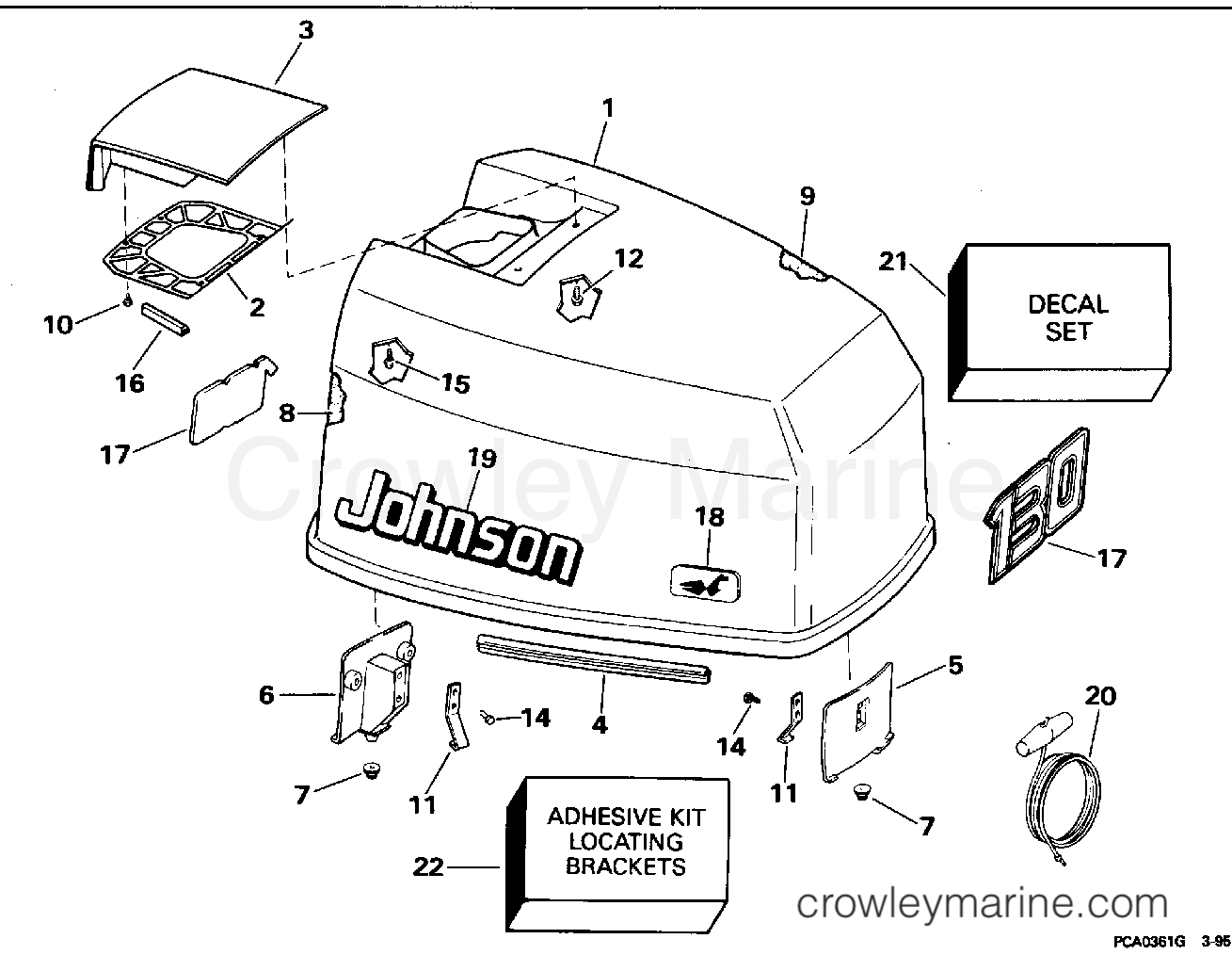 1995 Outboard 130 - E130TLEOA - ENGINE COVER - JOHNSON