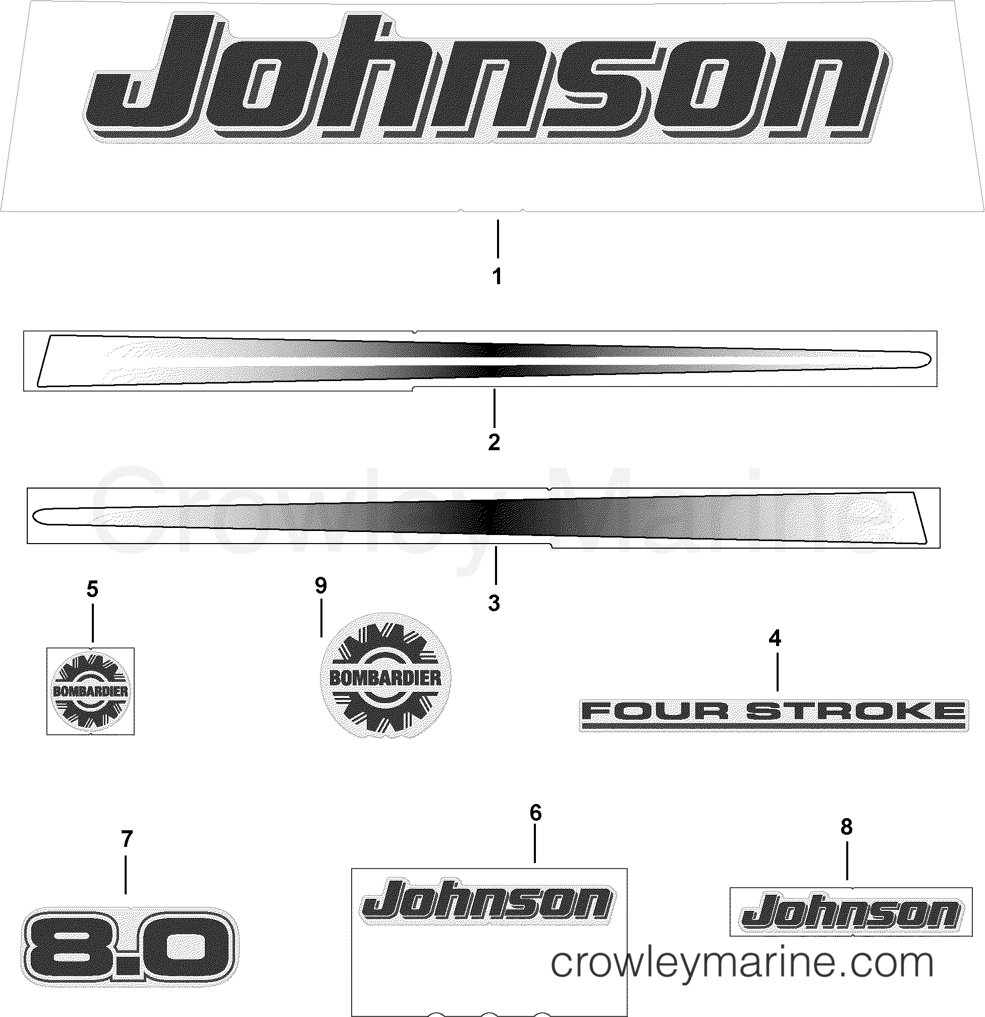 2004 Outboard 8 - J8R4SRC - DECALS