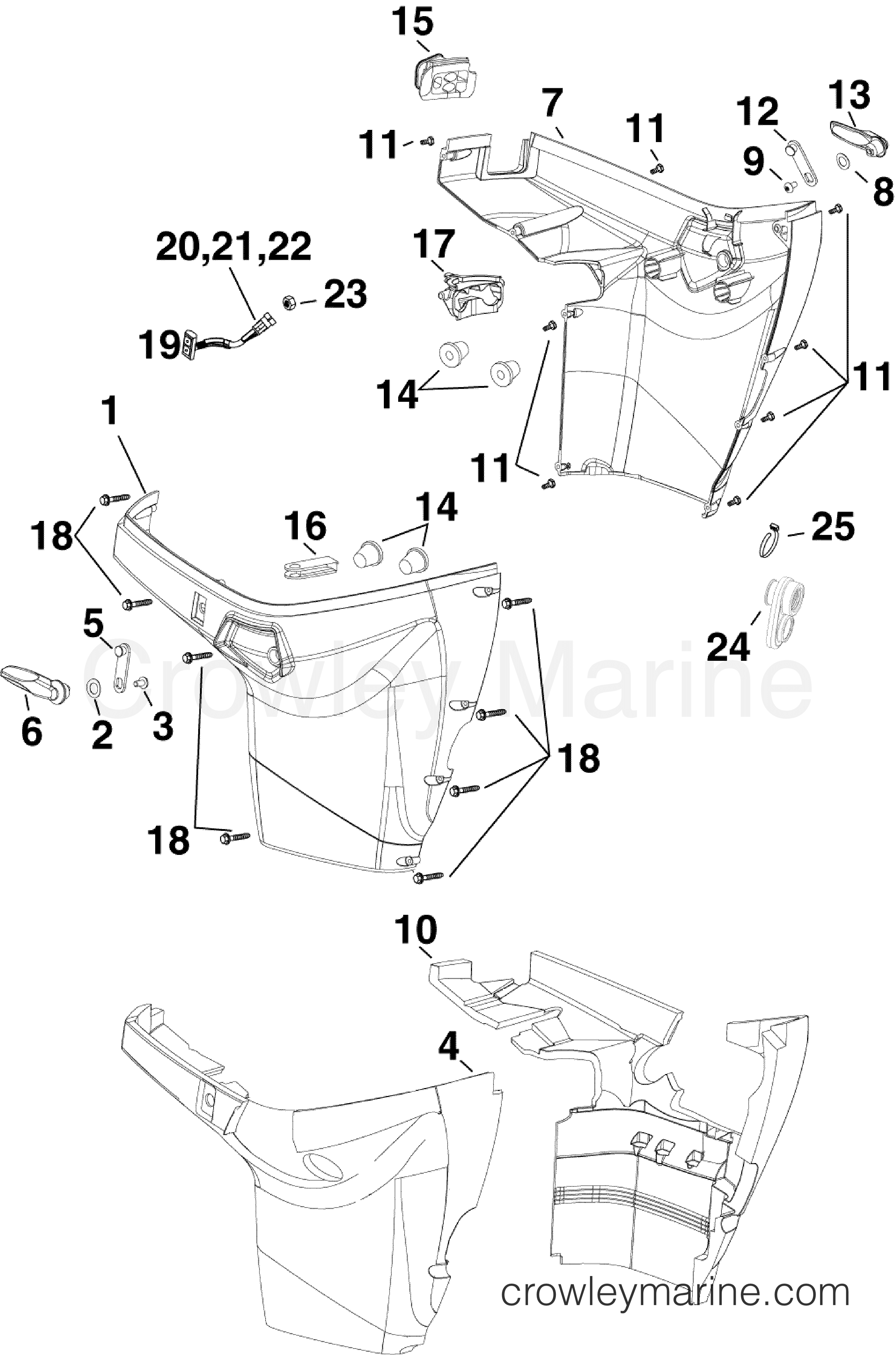 LOWER ENGINE COVER 2006 Outboard 75 E75DPLSDA Crowley Marine