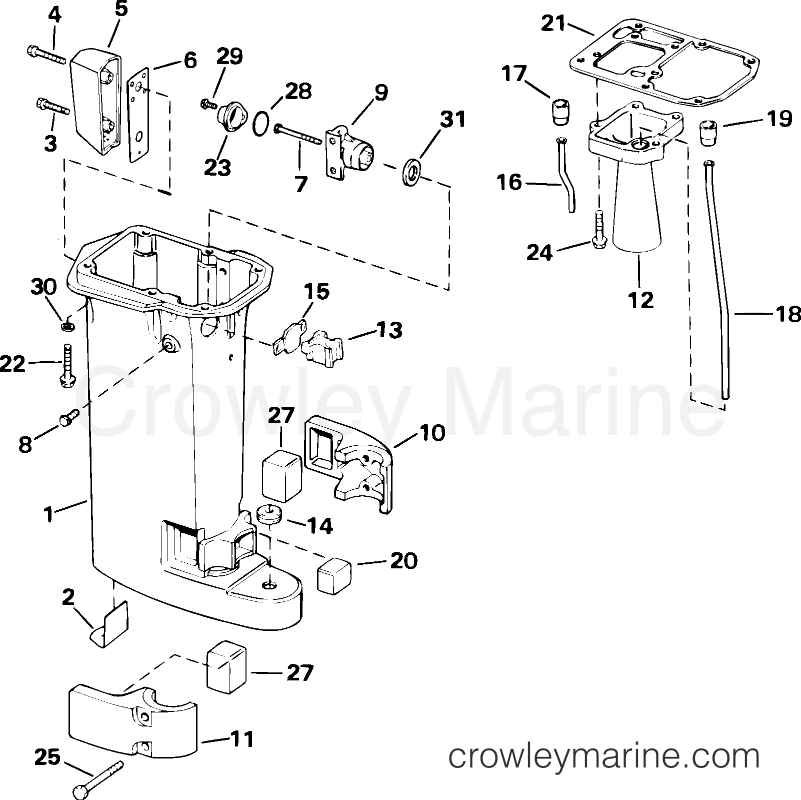 2005 Outboard 10 - J10RLSOS - EXHAUST HOUSING