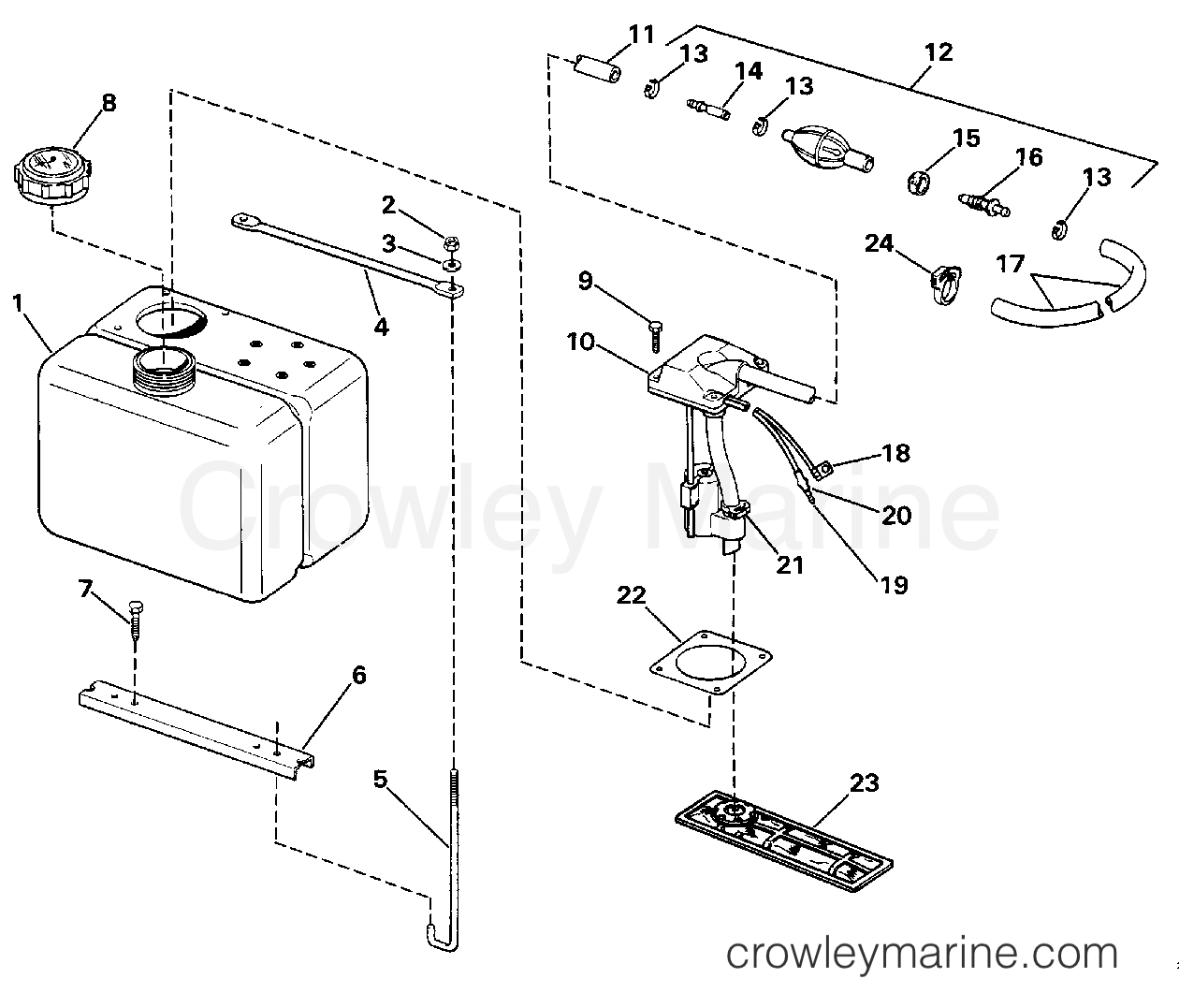 VRO OIL TANK KIT1.8 GALLON 1990 Evinrude Outboards 120 E120TLESB