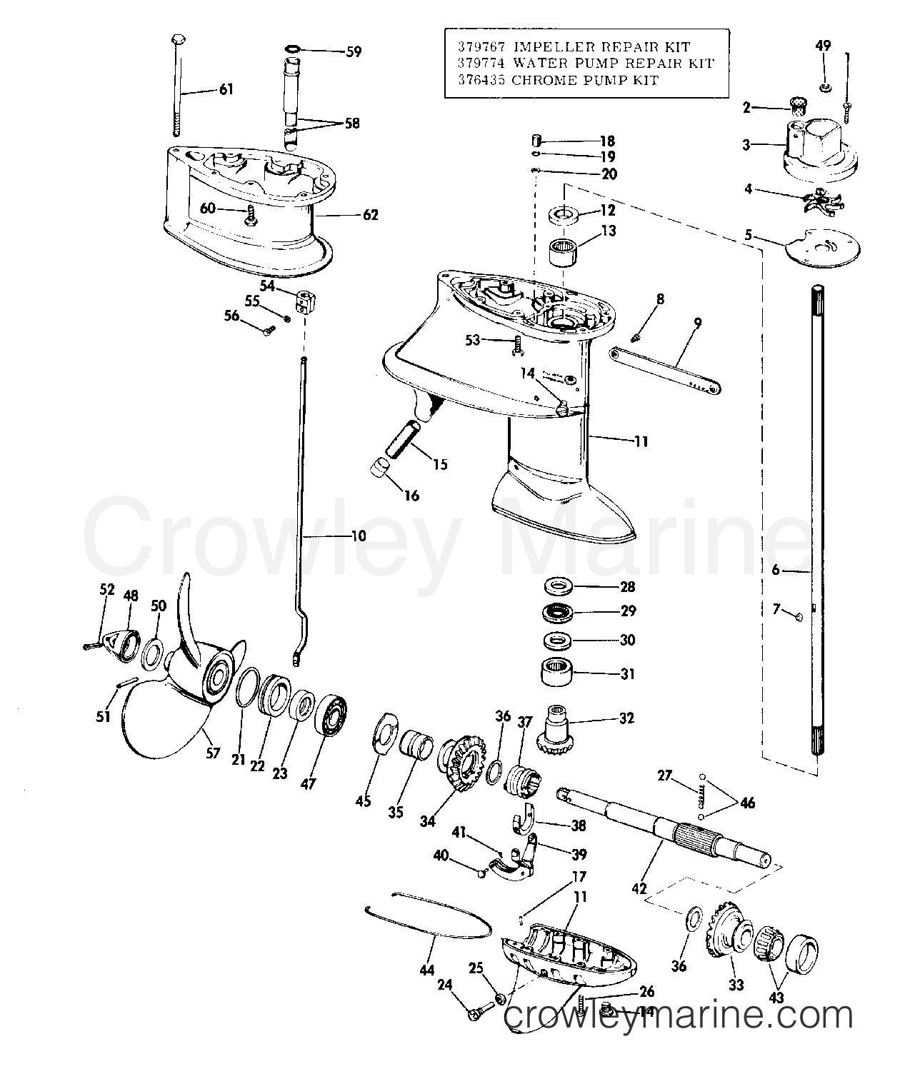 1973 Outboard 40 - 40355D - GEARCASE