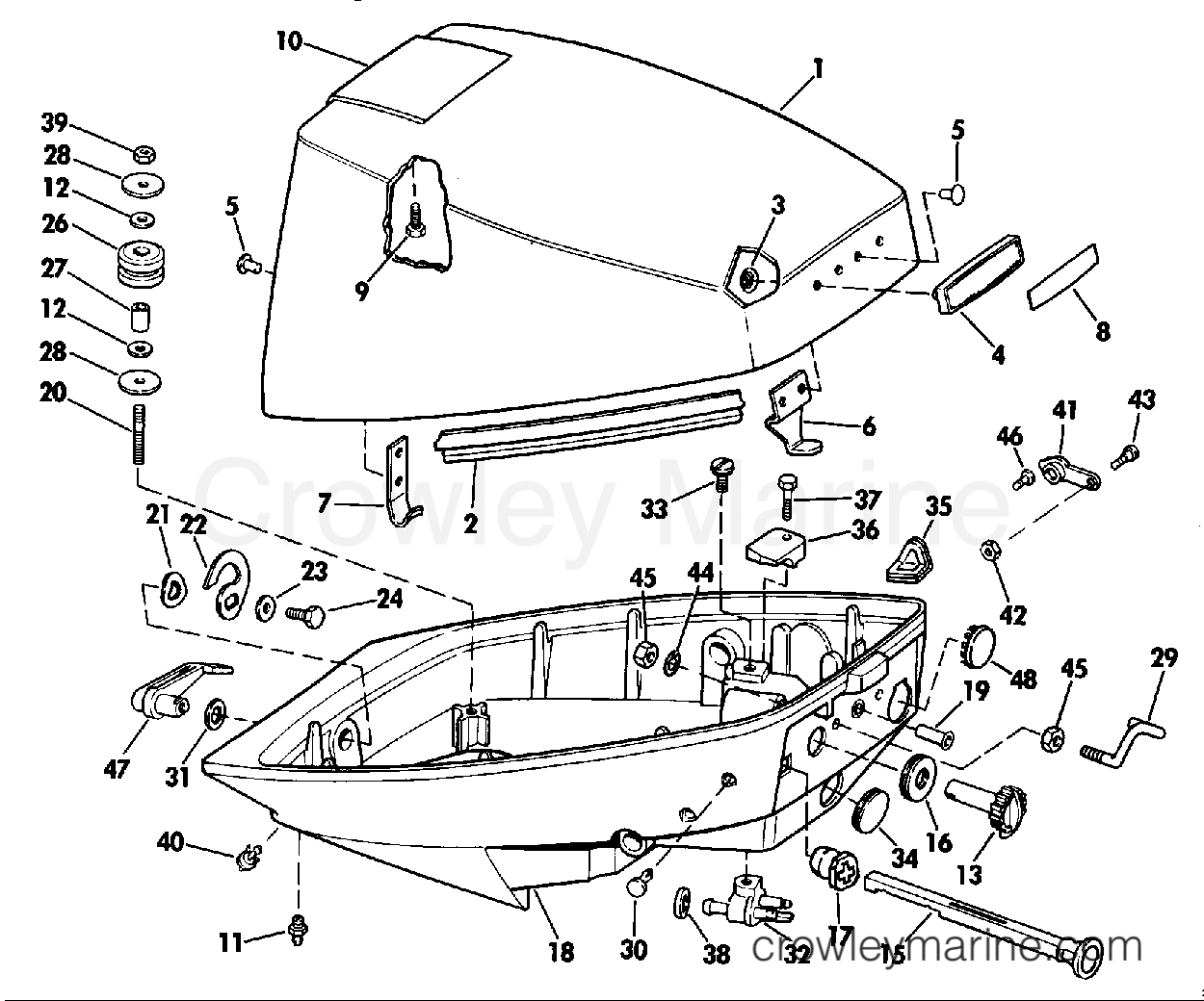 1988 Outboard 9.9 - J10ECCD - ENGINE COVER - EVINRUDE