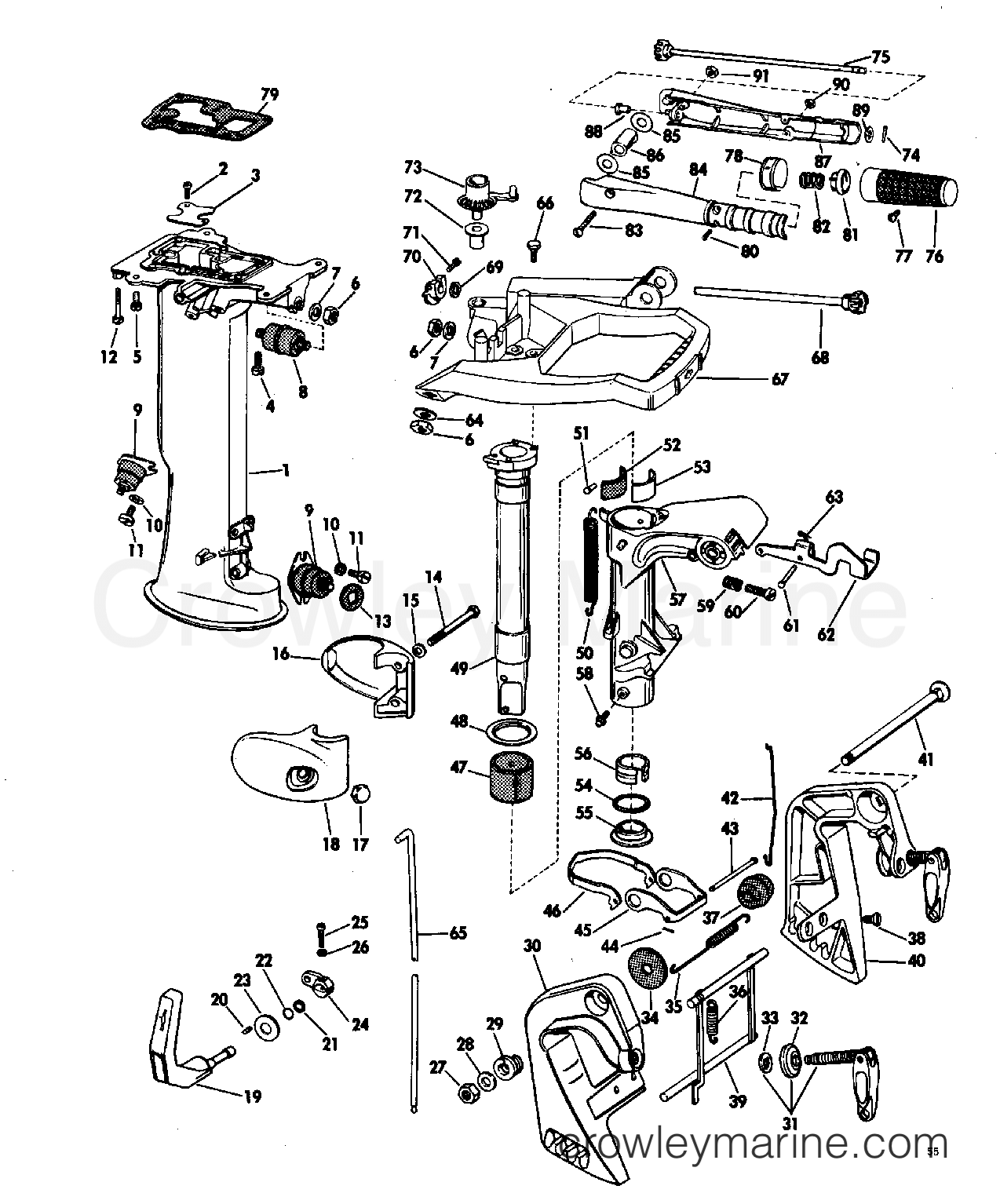 1969 Outboard 6 - 6RL69M - LOWER UNIT GROUP