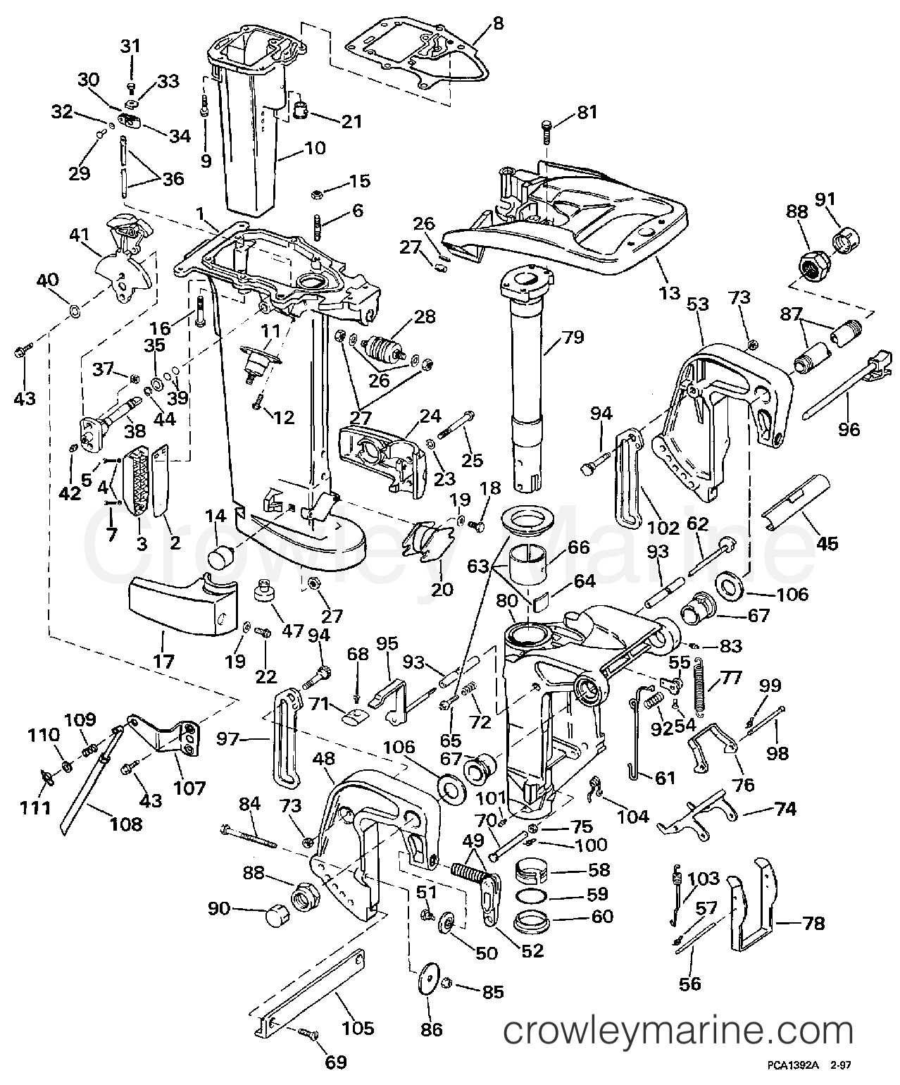 1997 Evinrude Outboards 18 - B25JREUR MIDSECTION section