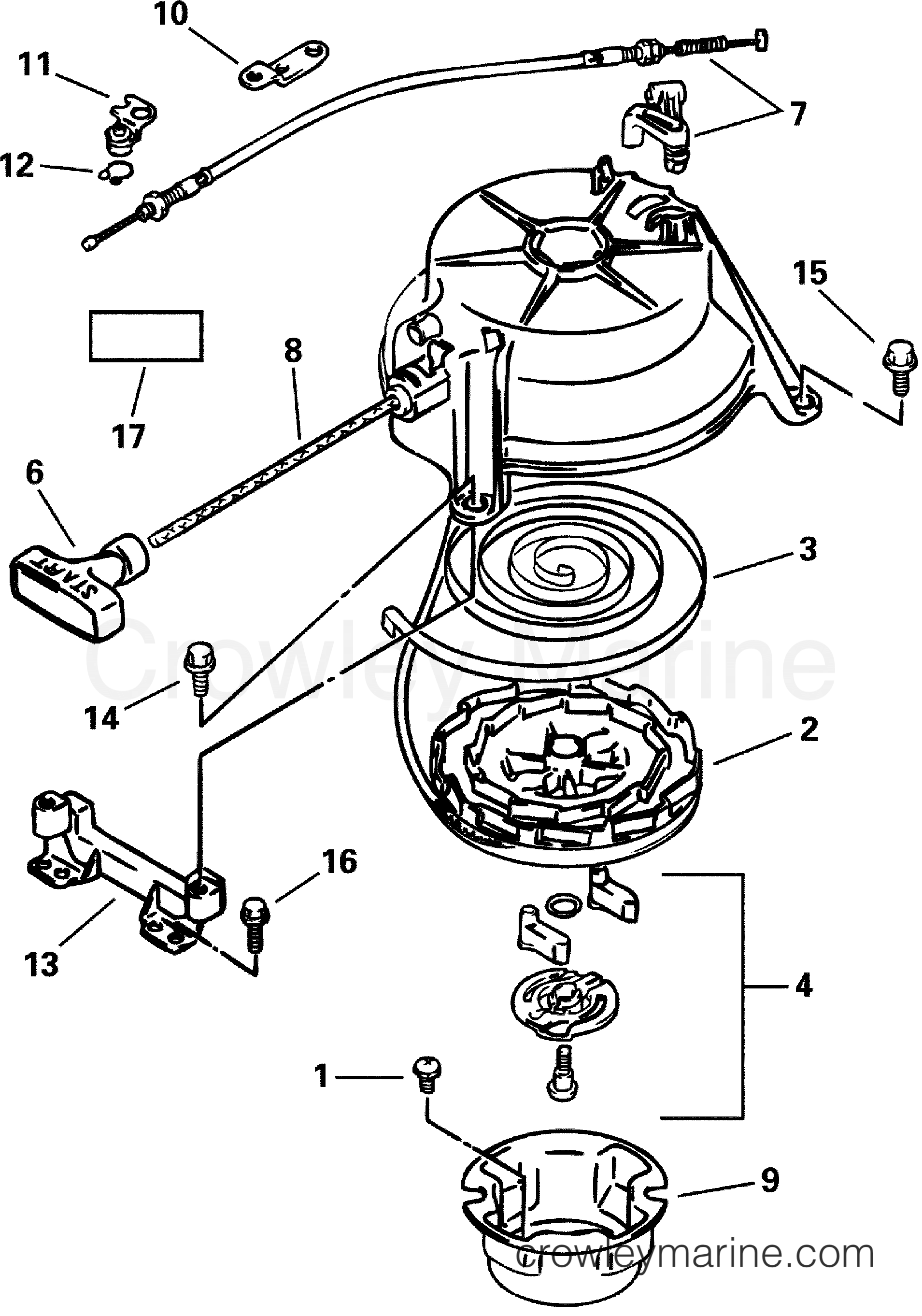 2001 Outboard 5 - J5RSIM - REWIND STARTER