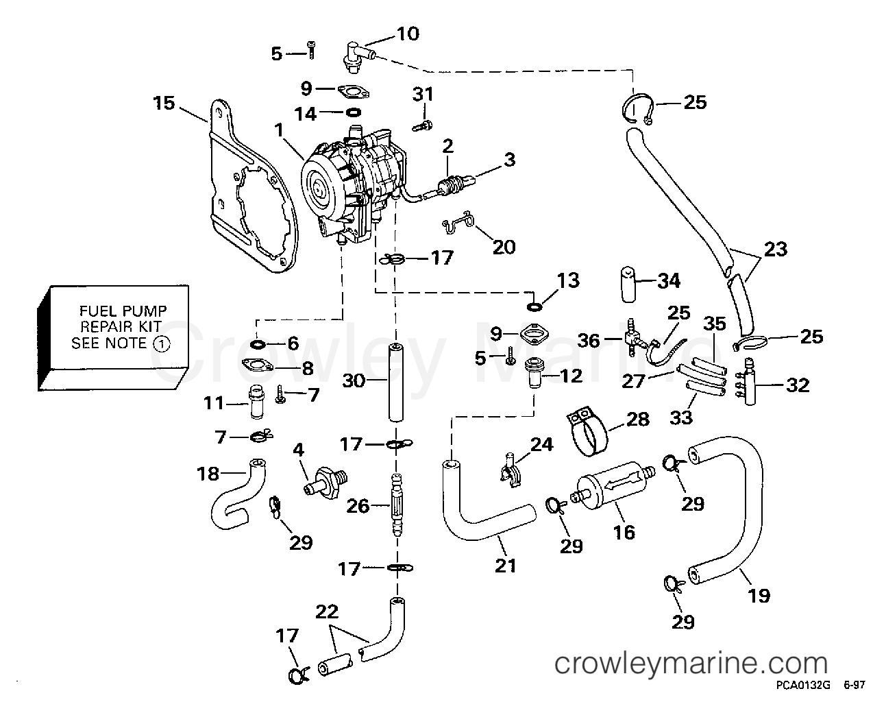 1998 Outboard 50 - J50TTLECA - FUEL PUMP