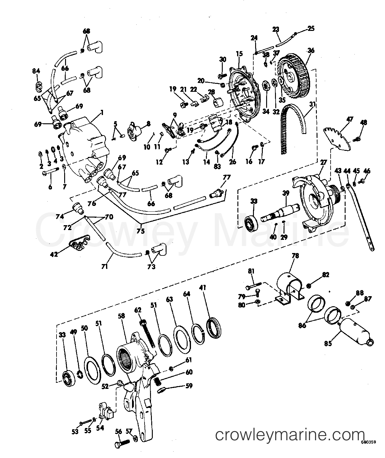 1968 OMC Stern Drive 90 - DU-15S - DISTRIBUTOR GROUP section