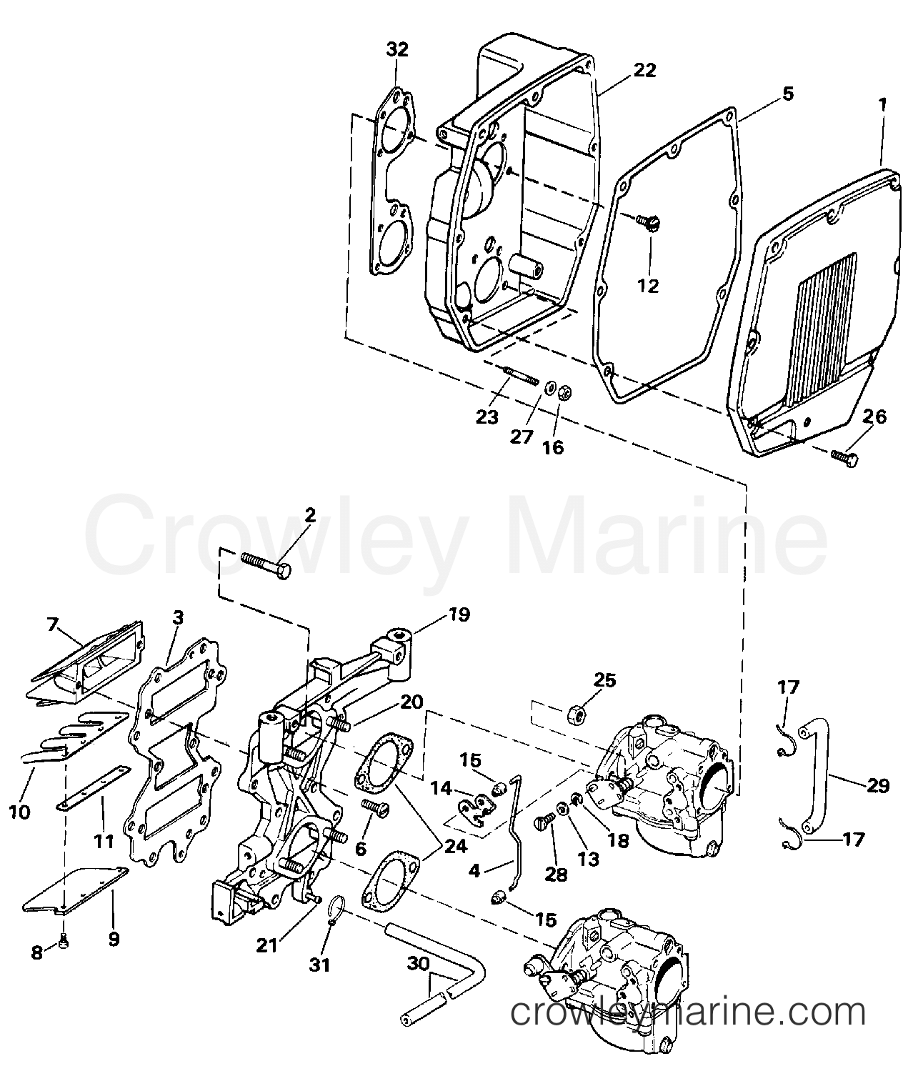 1992 Outboard 50 - E50RNLIB - INTAKE MANIFOLD