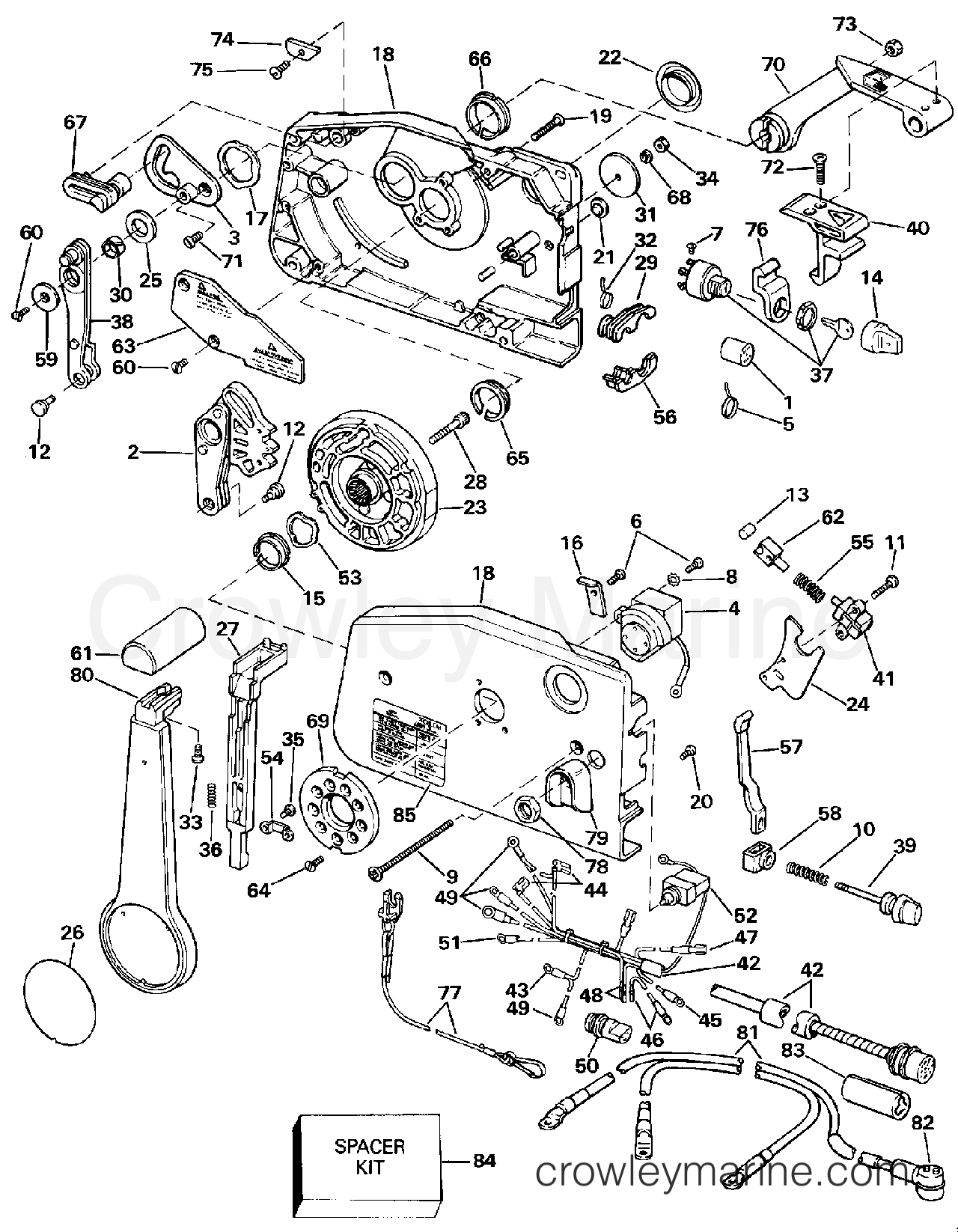 1990 Outboard 45 - J45RCESR - REMOTE CONTROL