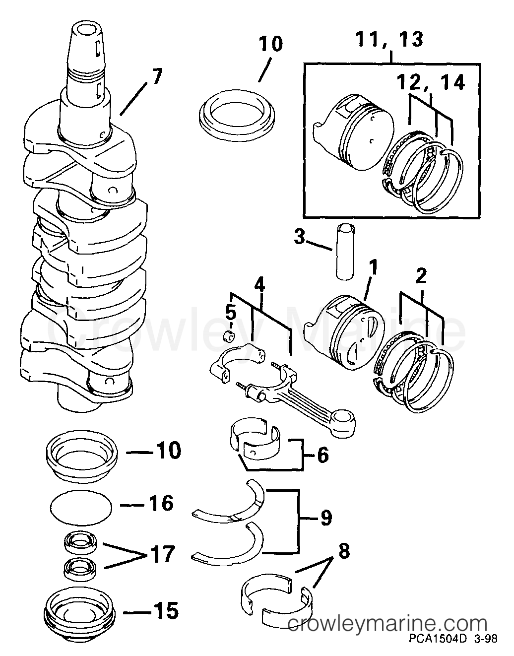 1999 Outboard 70 - E70PL4EEC - CRANKSHAFT