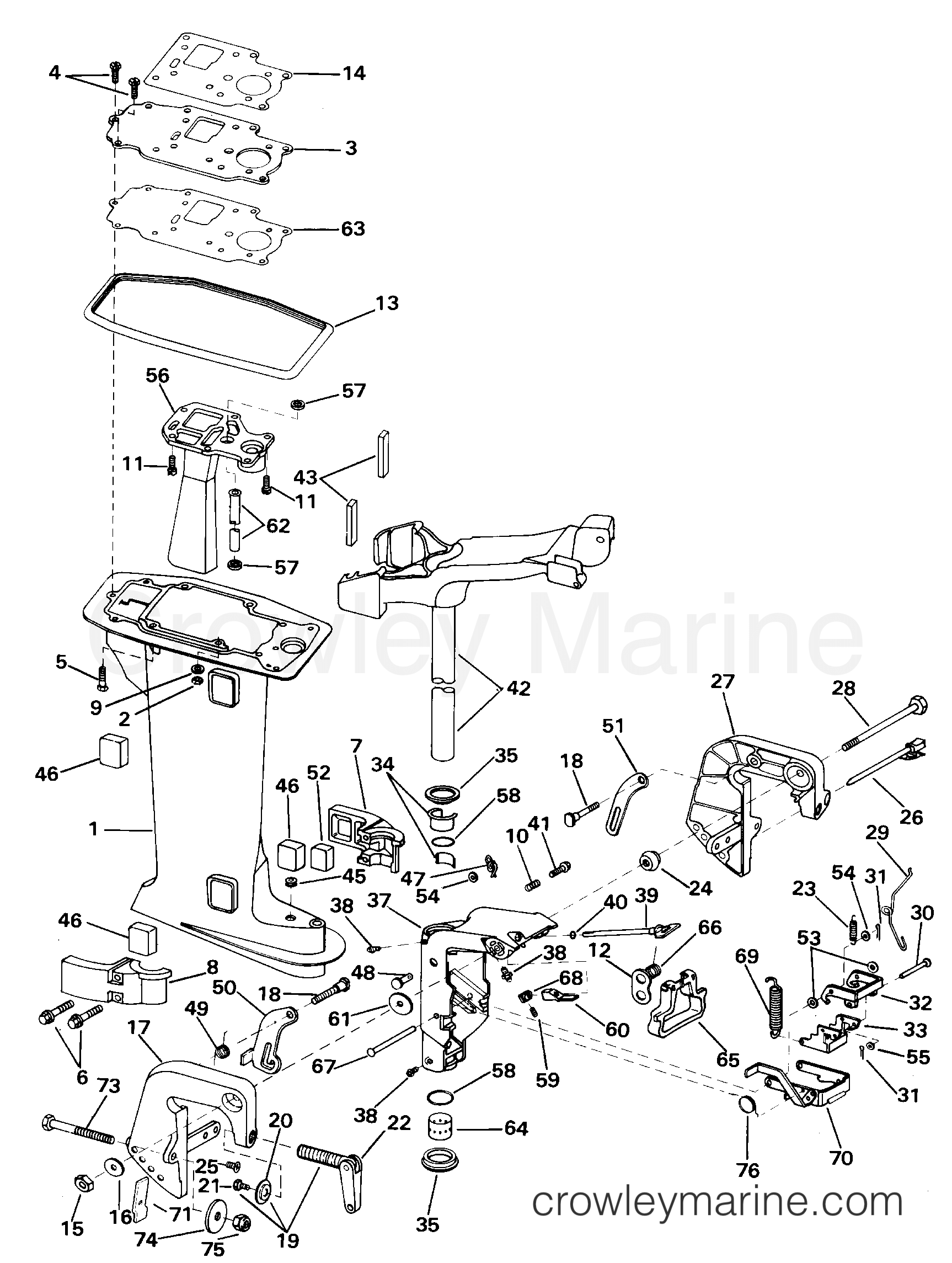 2000 Outboard 8 - E8DRSSM - MIDSECTION