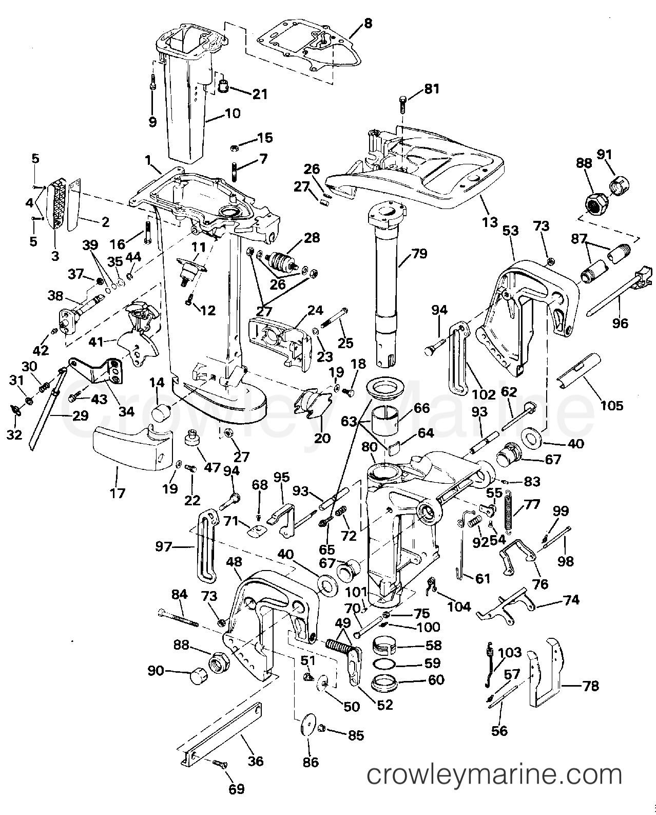 1996 Outboard 18 - J25JREDC - MIDSECTION